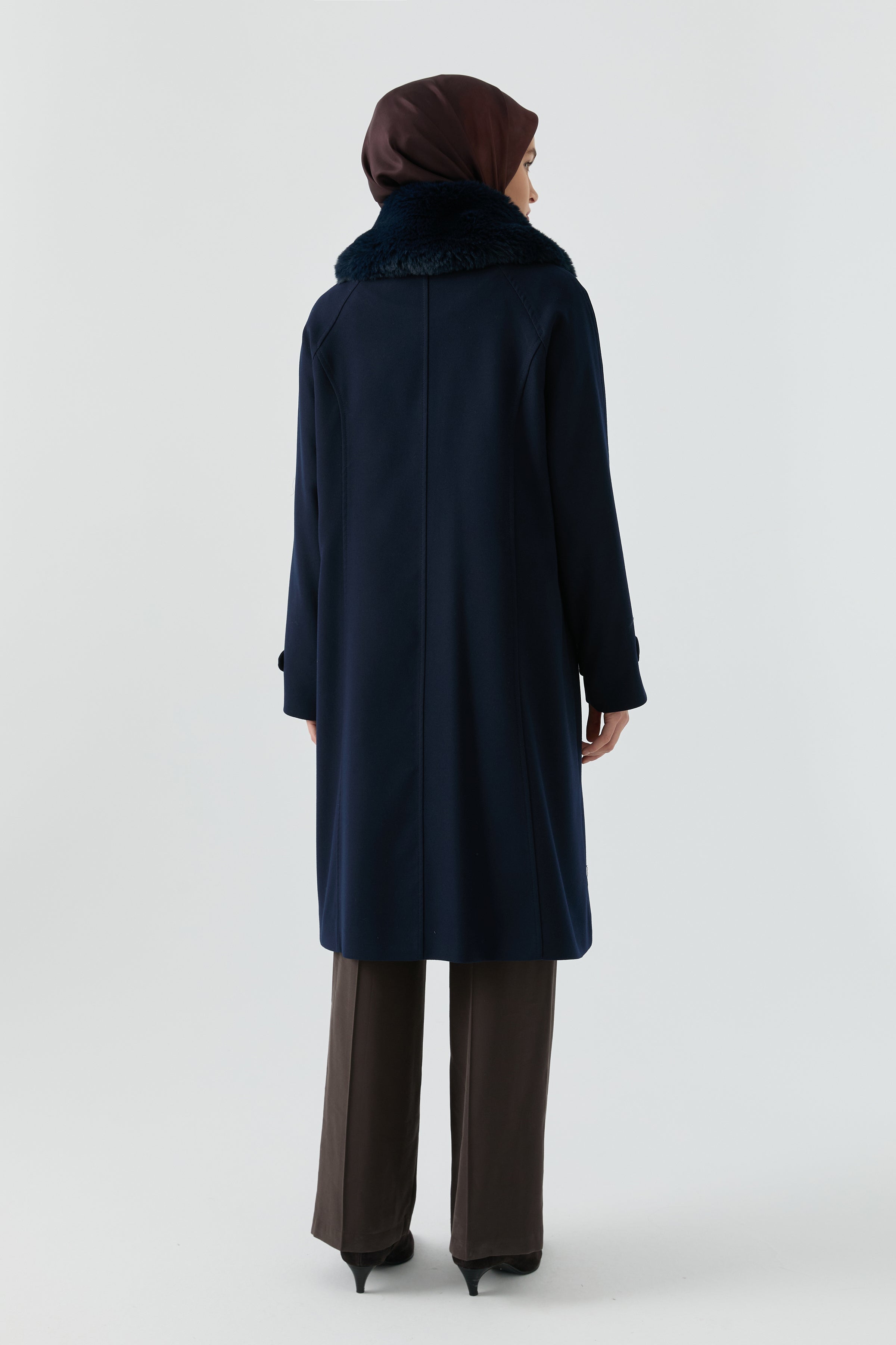 Reglan Kol Bant Detaylı Kaban - Lacivert TUGBA