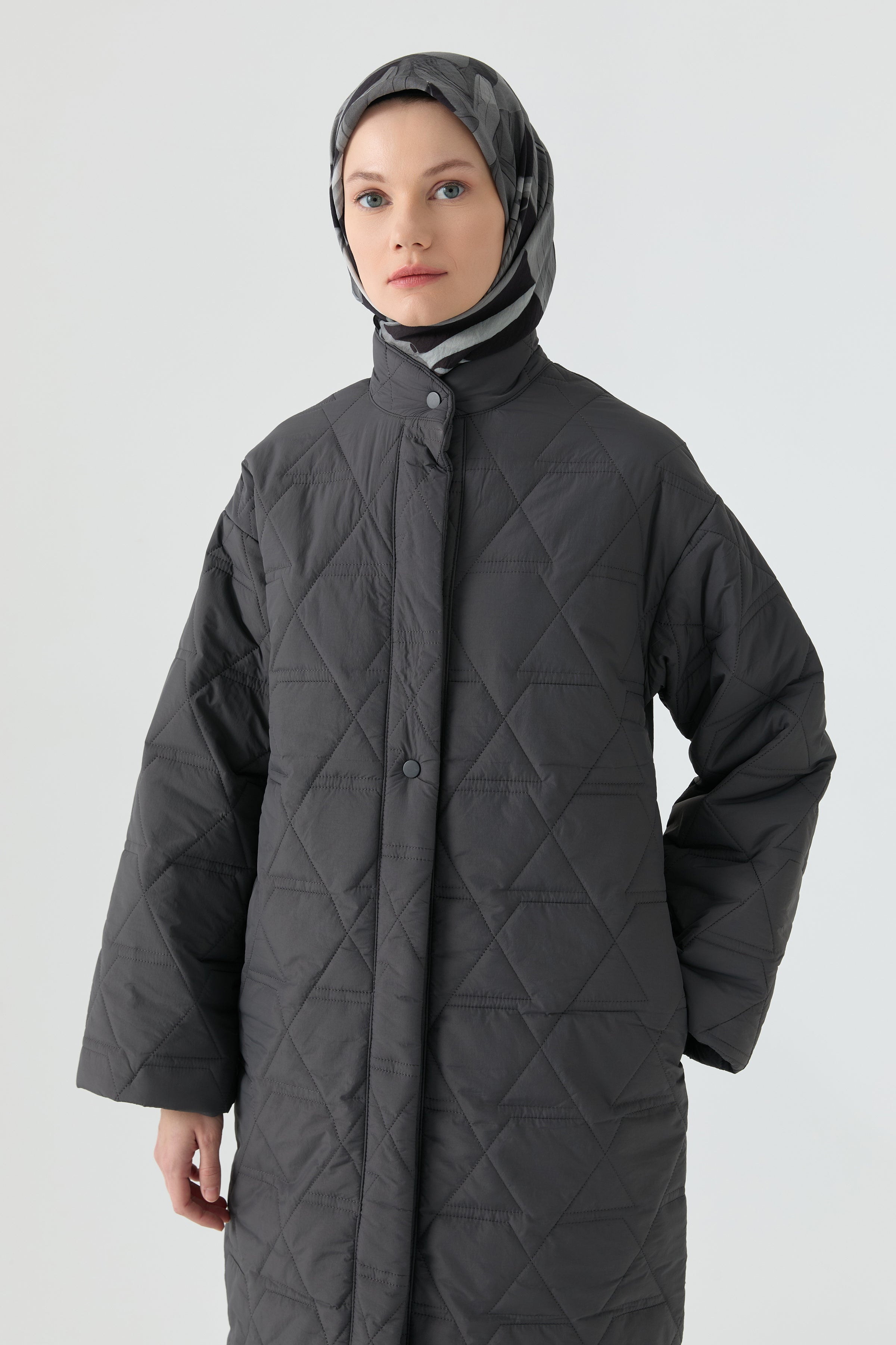 Baklava Desenli Kaban - Antrasit TUGBA