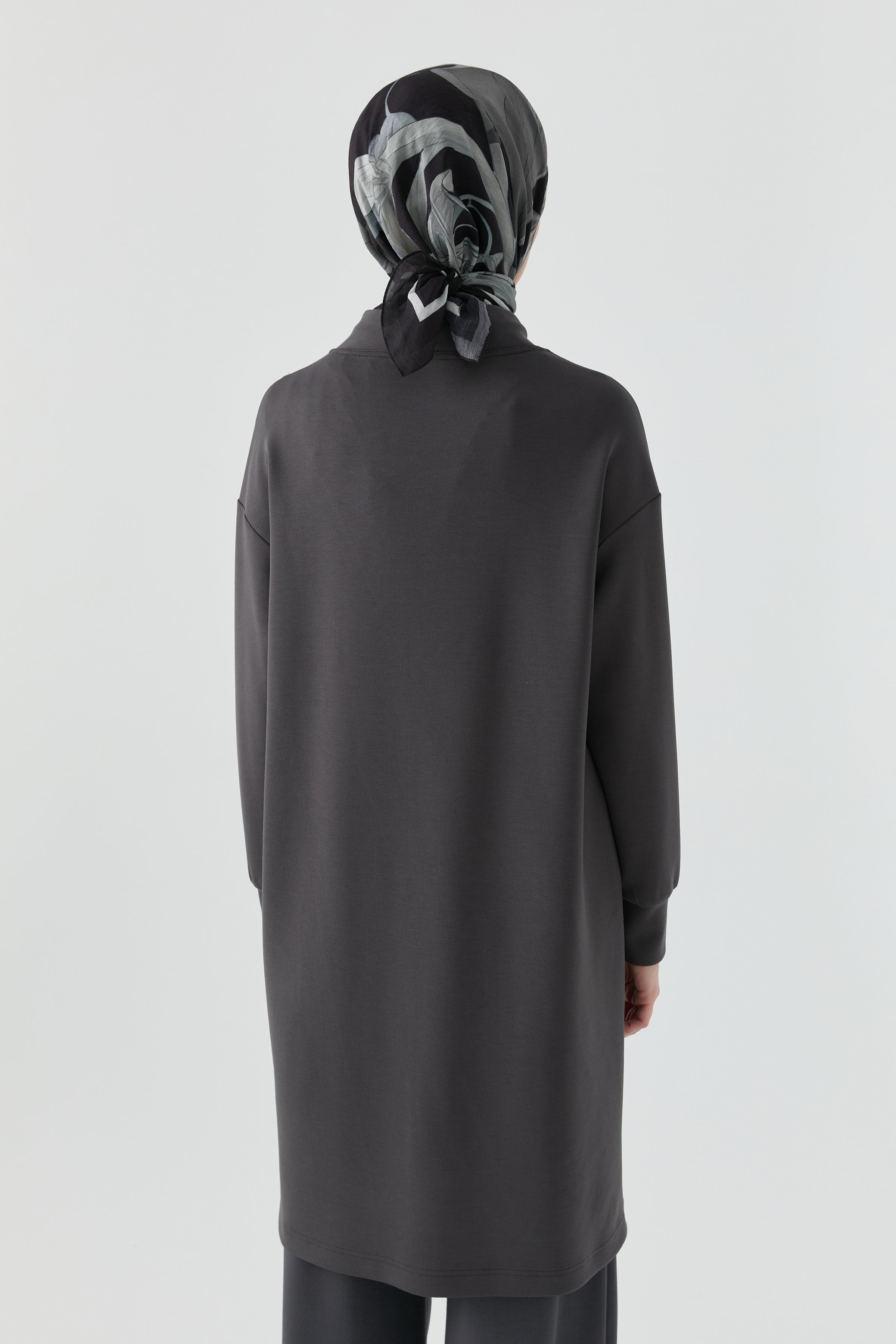 Nervür Detaylı Tunik - Antrasit TUGBA