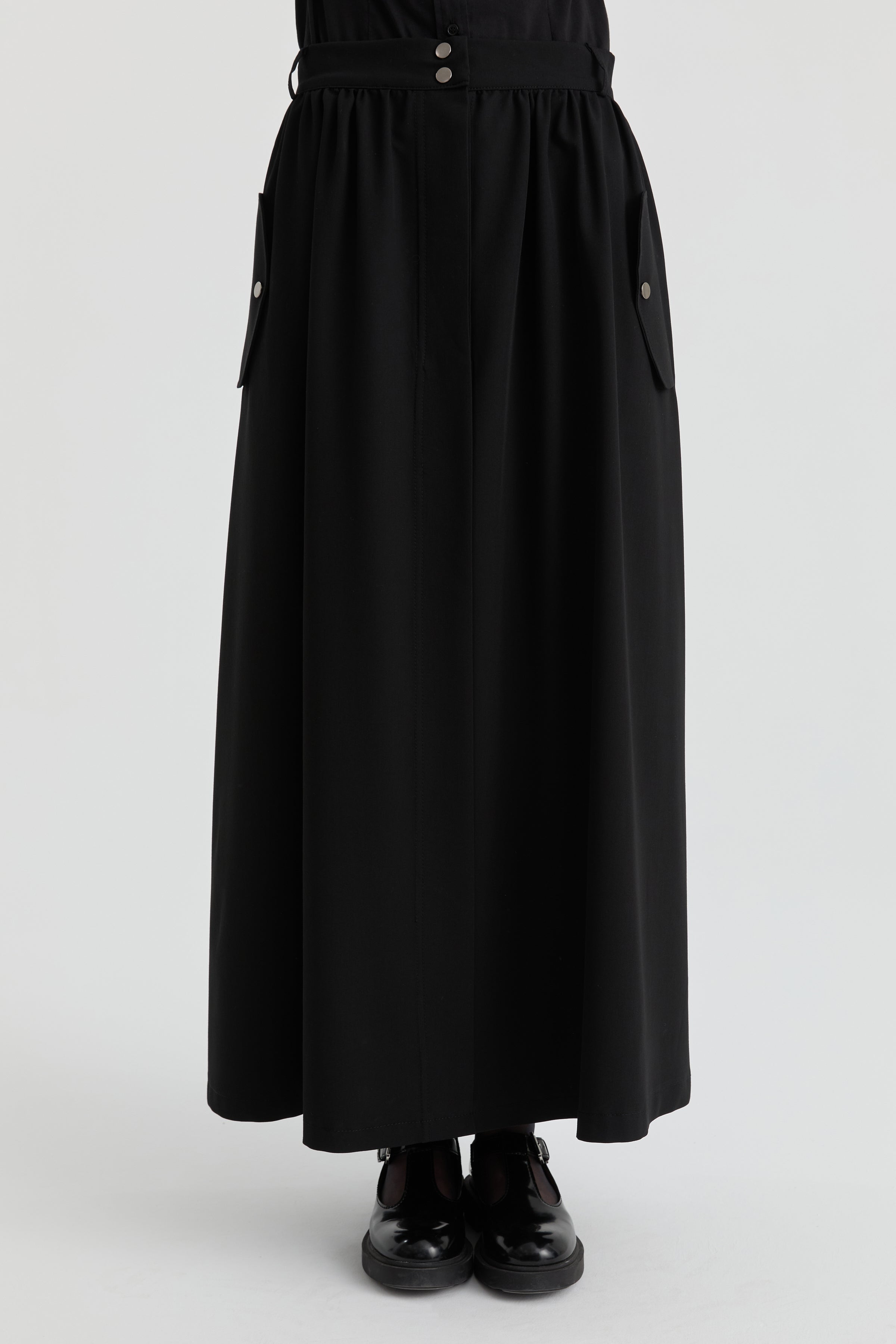 Cep Detaylı Etek - Siyah TUGBA