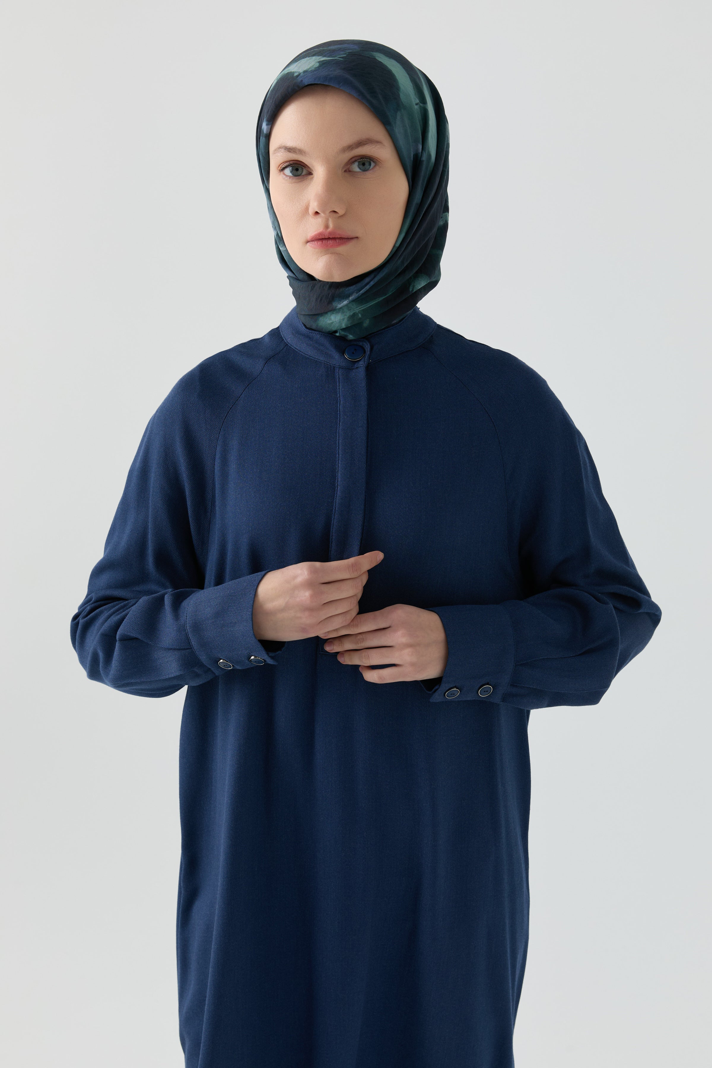 Arkası Pileli Tunik - İndigo TUGBA