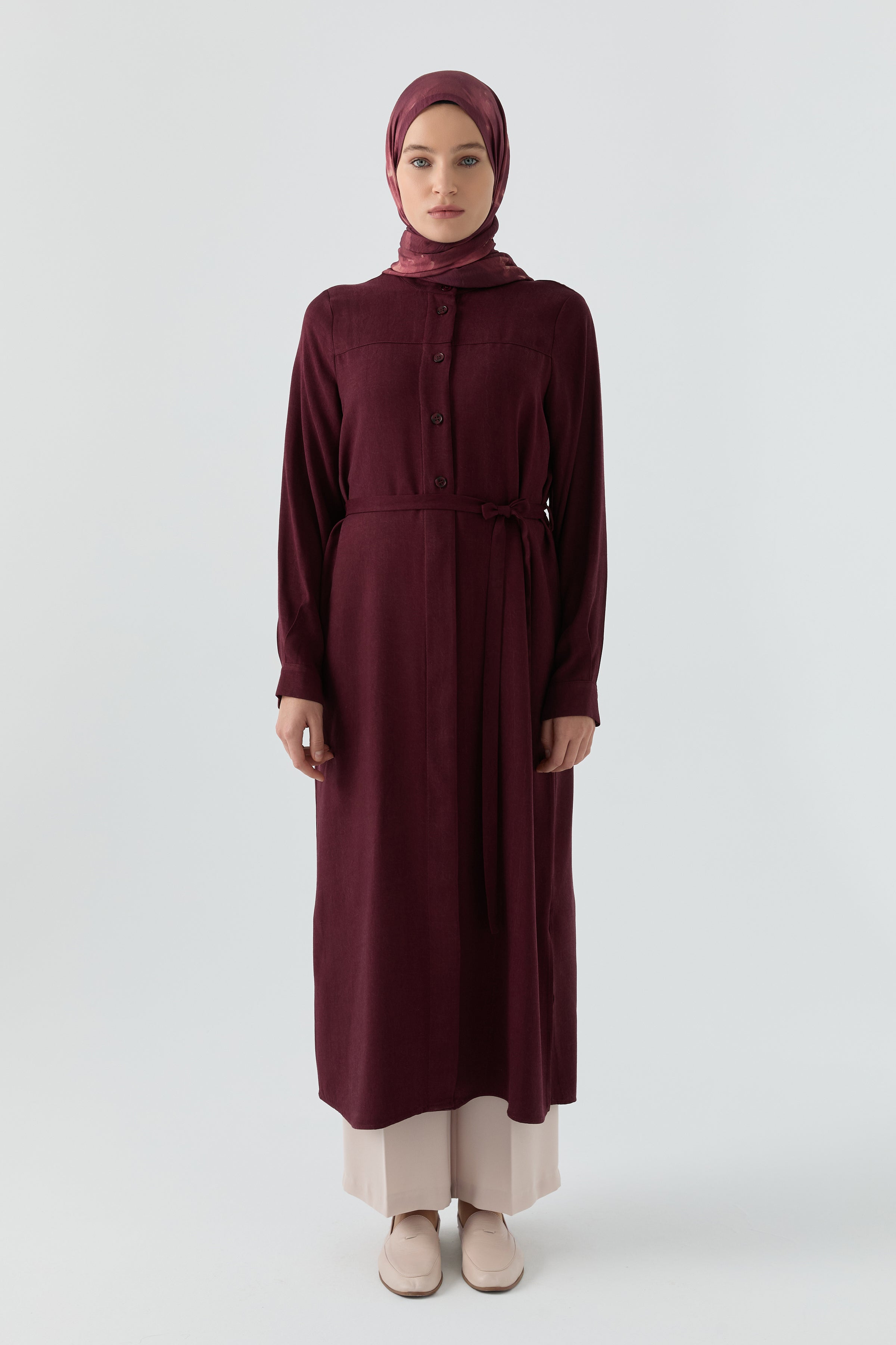 Gizli Patlı Tunik - Bordo TUGBA