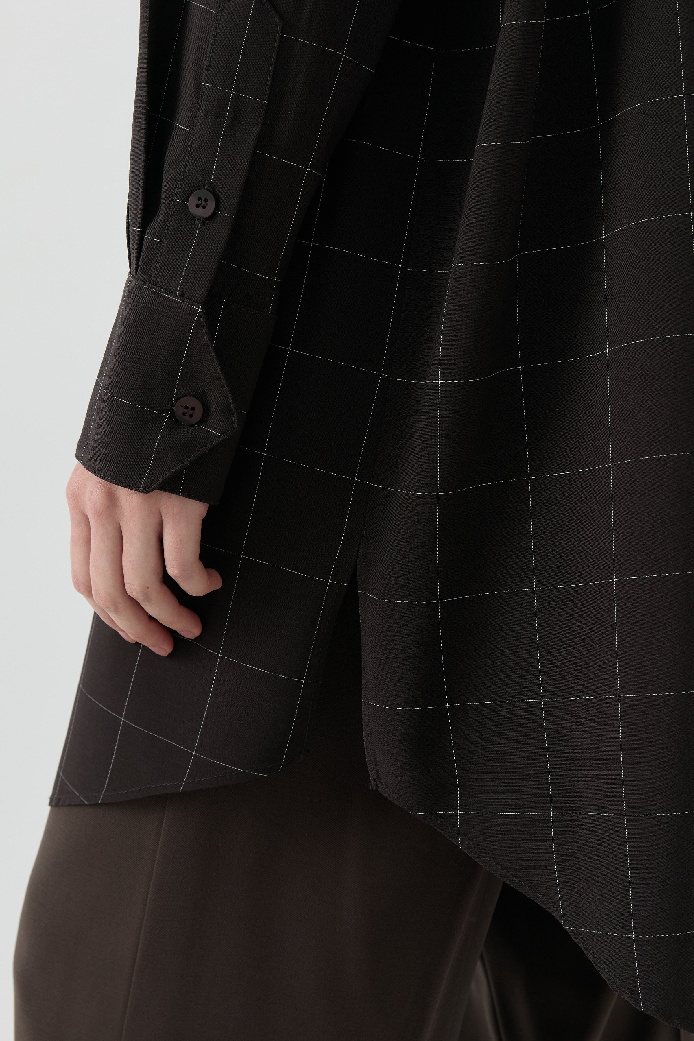 Kare Desenli Tunik - Acı Kahve TUGBA