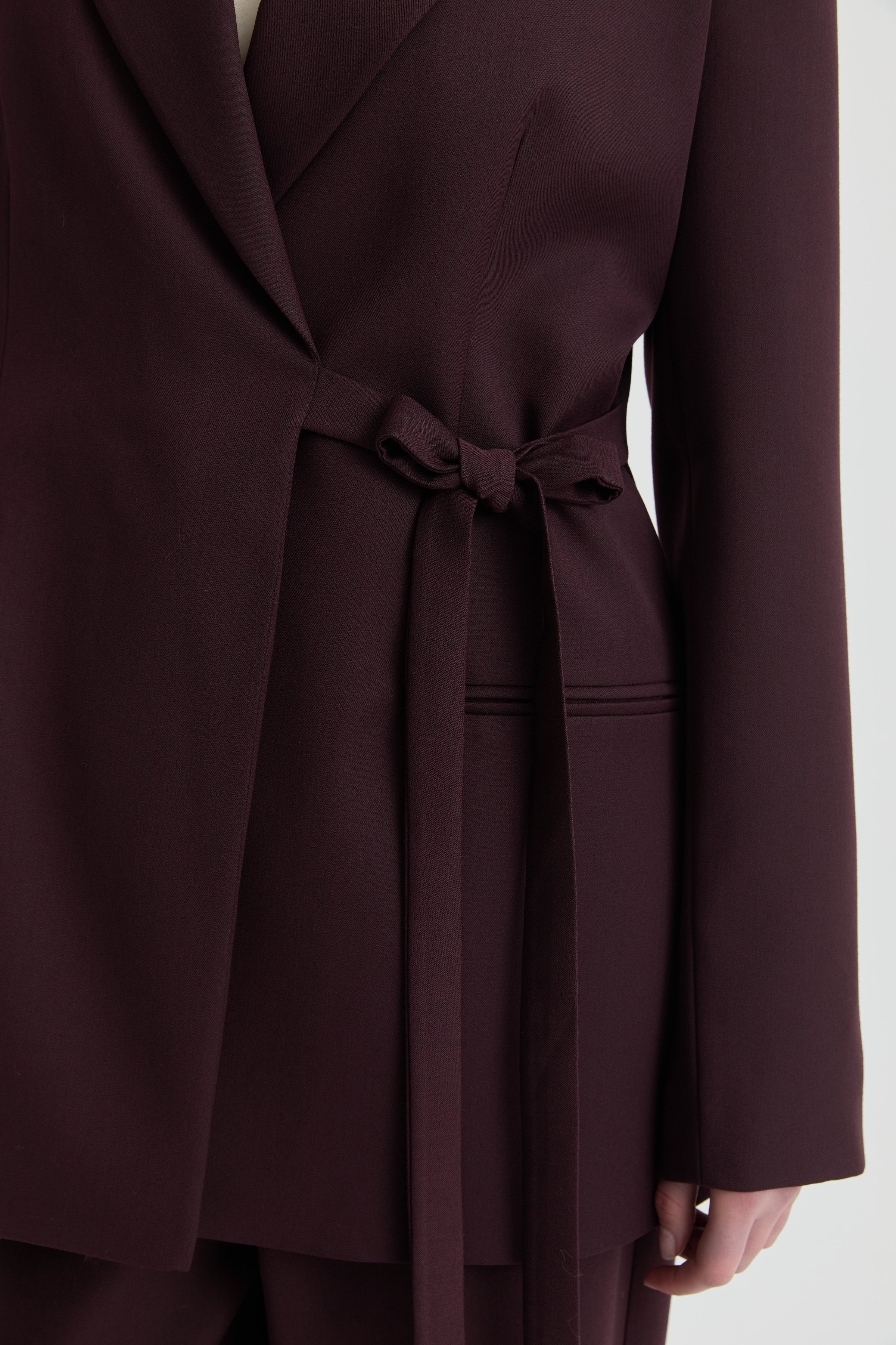 Yandan Bağlamalı Ceket - Bordo TUGBA