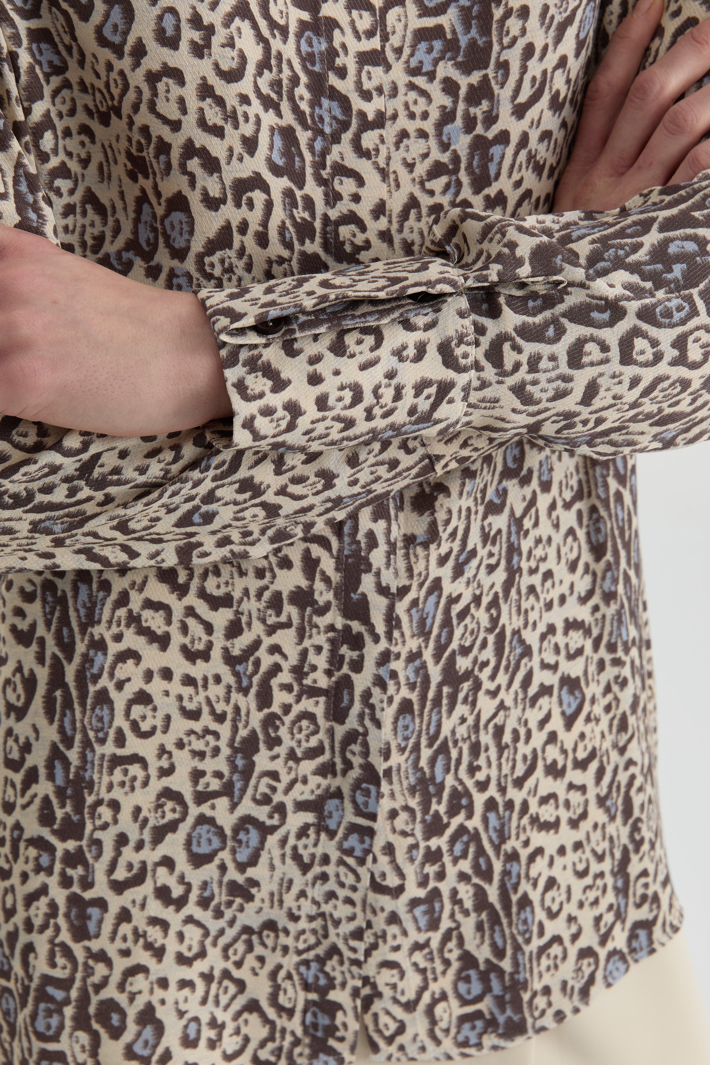 Leopar Desenli Gömlek - Kahve TUGBA