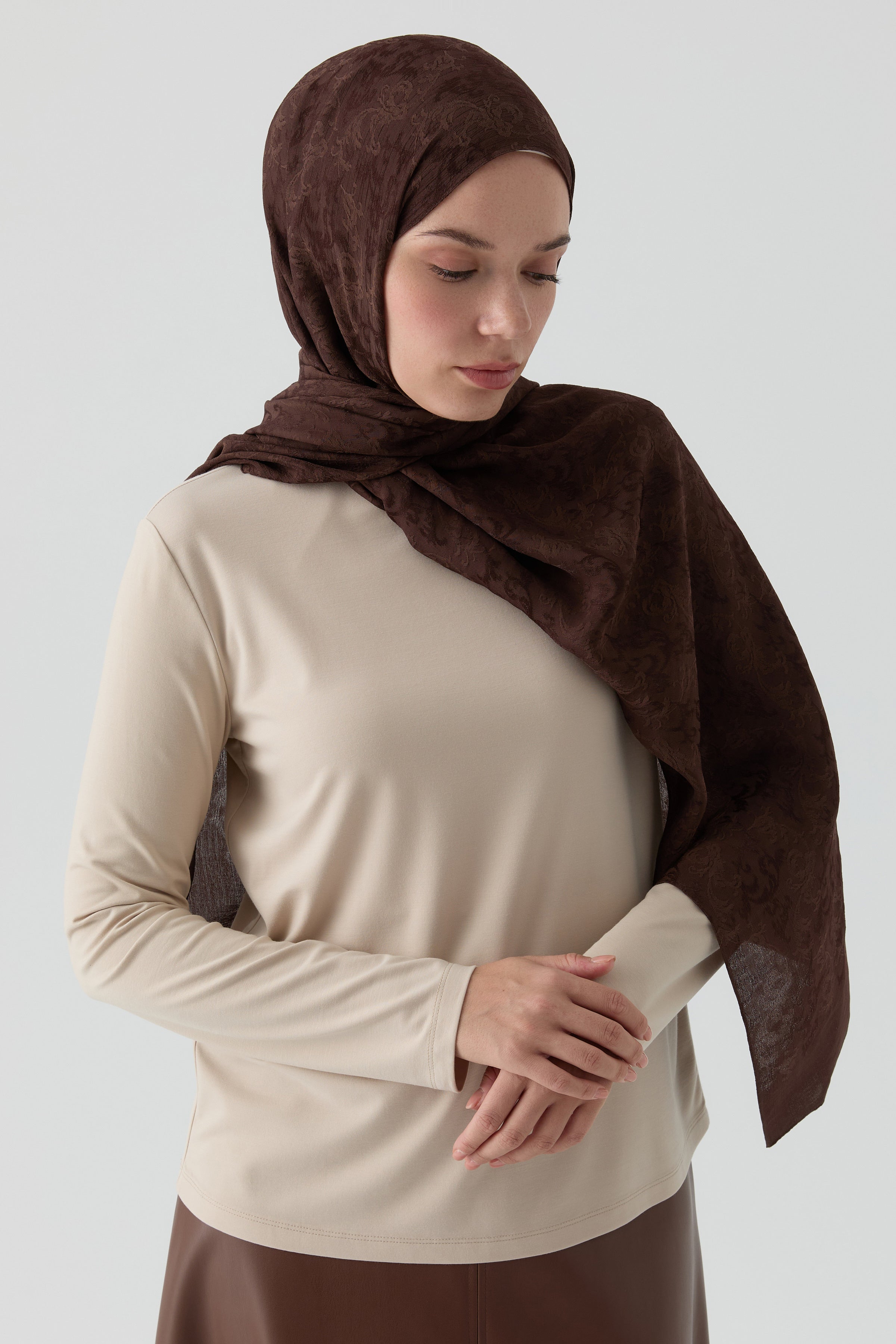 Yarım Balıkçı Yaka Bluz - Bej TUGBA