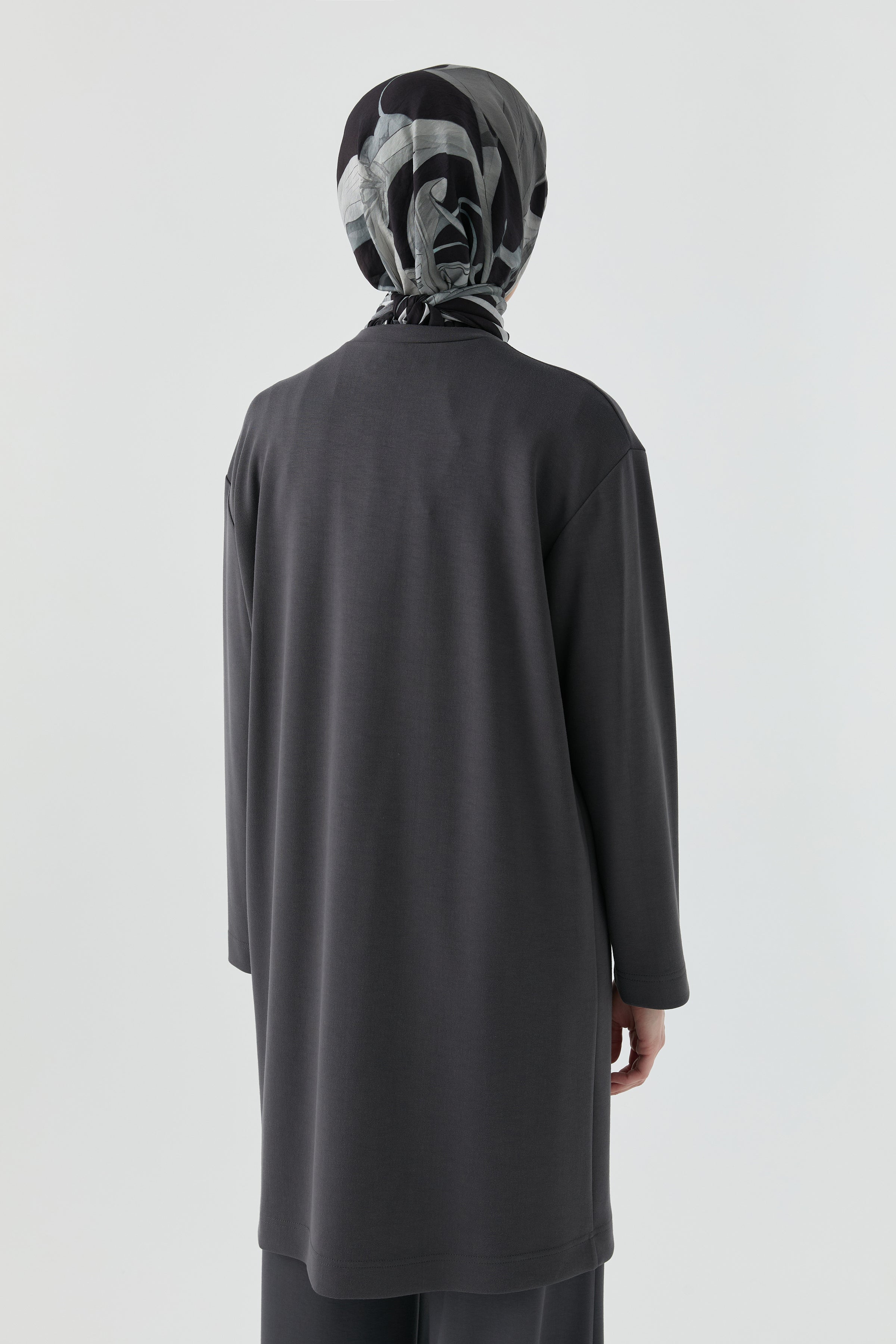 Önü Taş Detaylı Tunik - Antrasit TUGBA