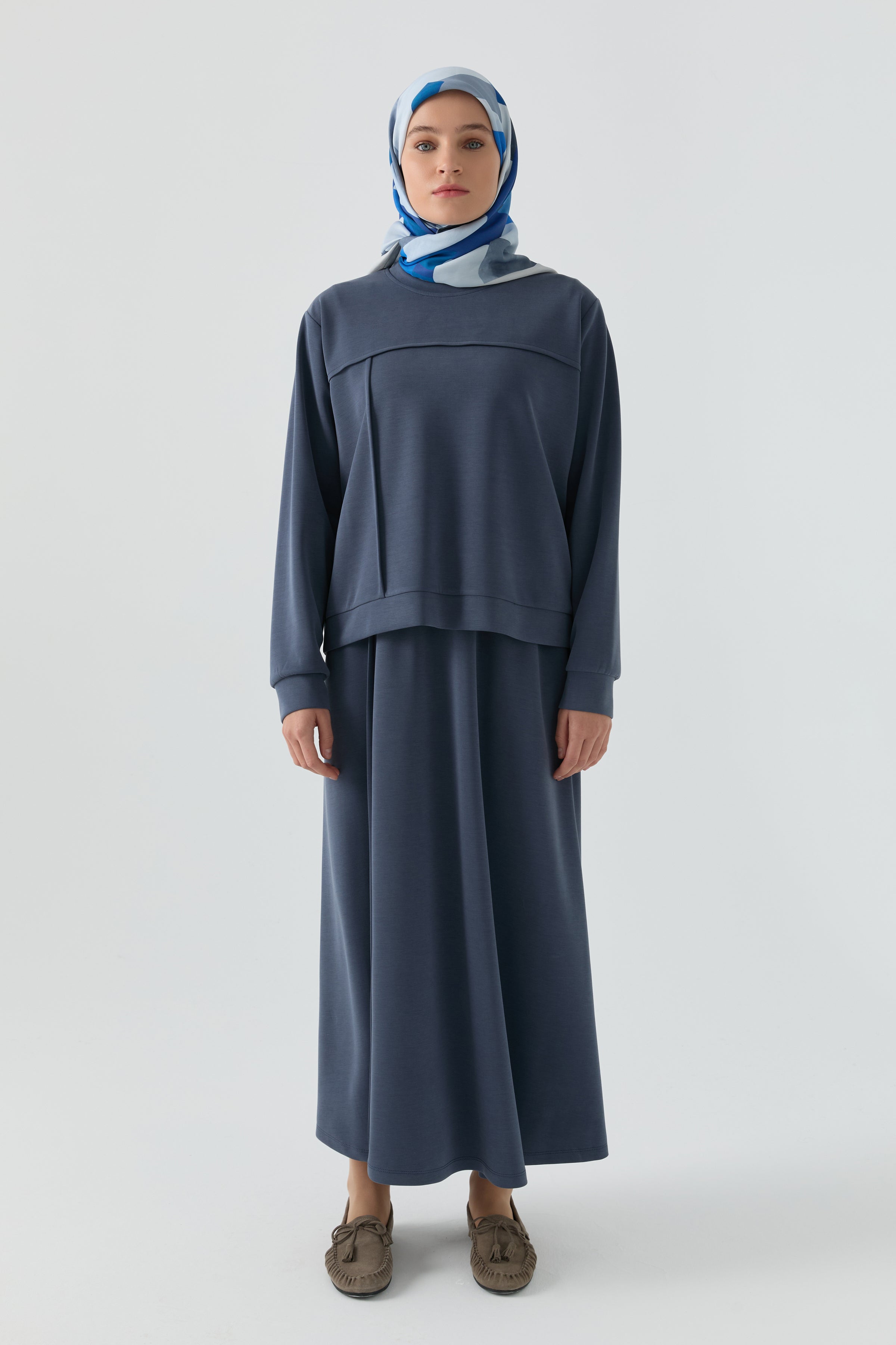 Dikiş Detaylı Takım - İndigo TUGBA