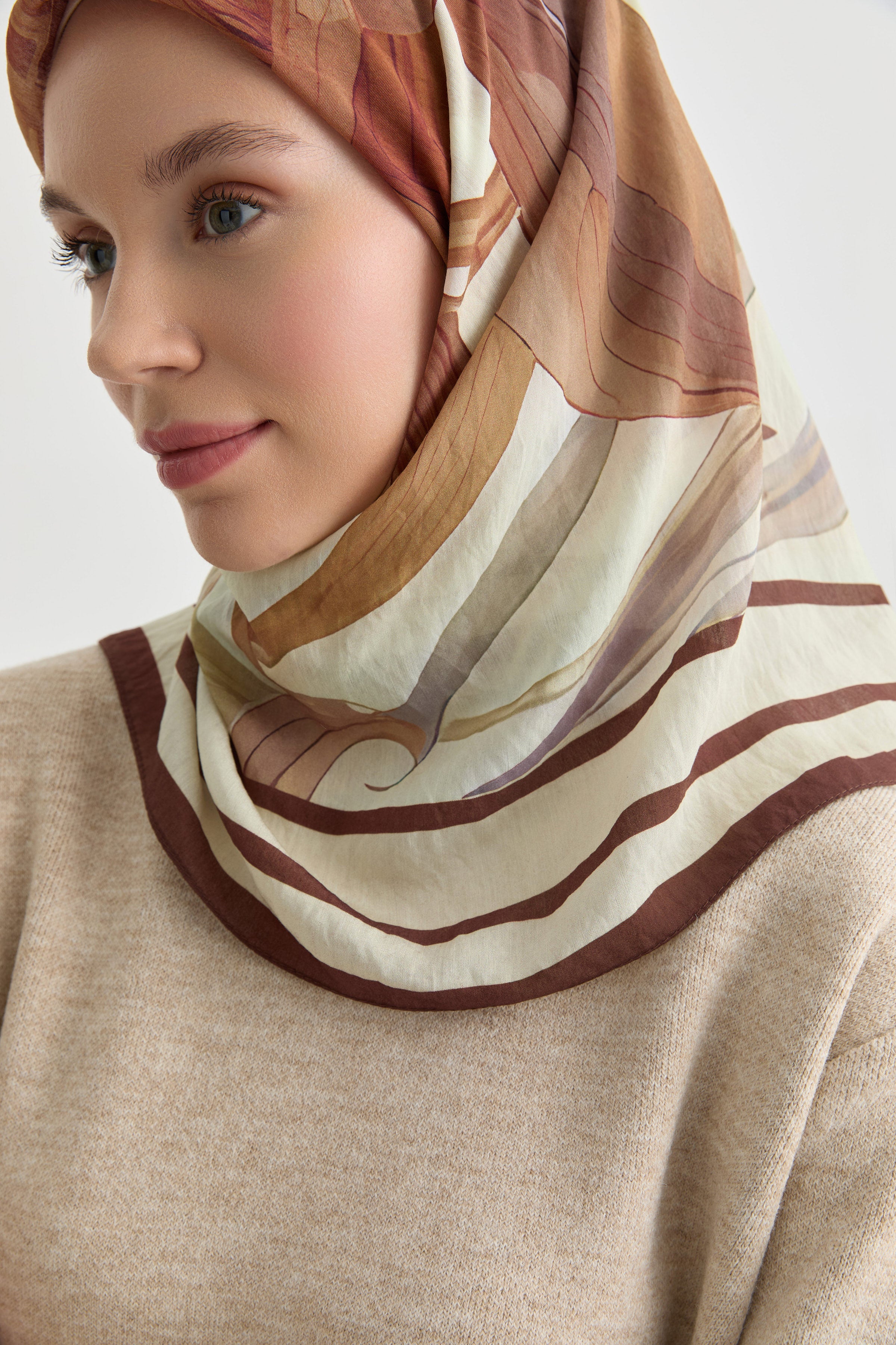 Peyda Natural Eşarp - Krem TUGBA