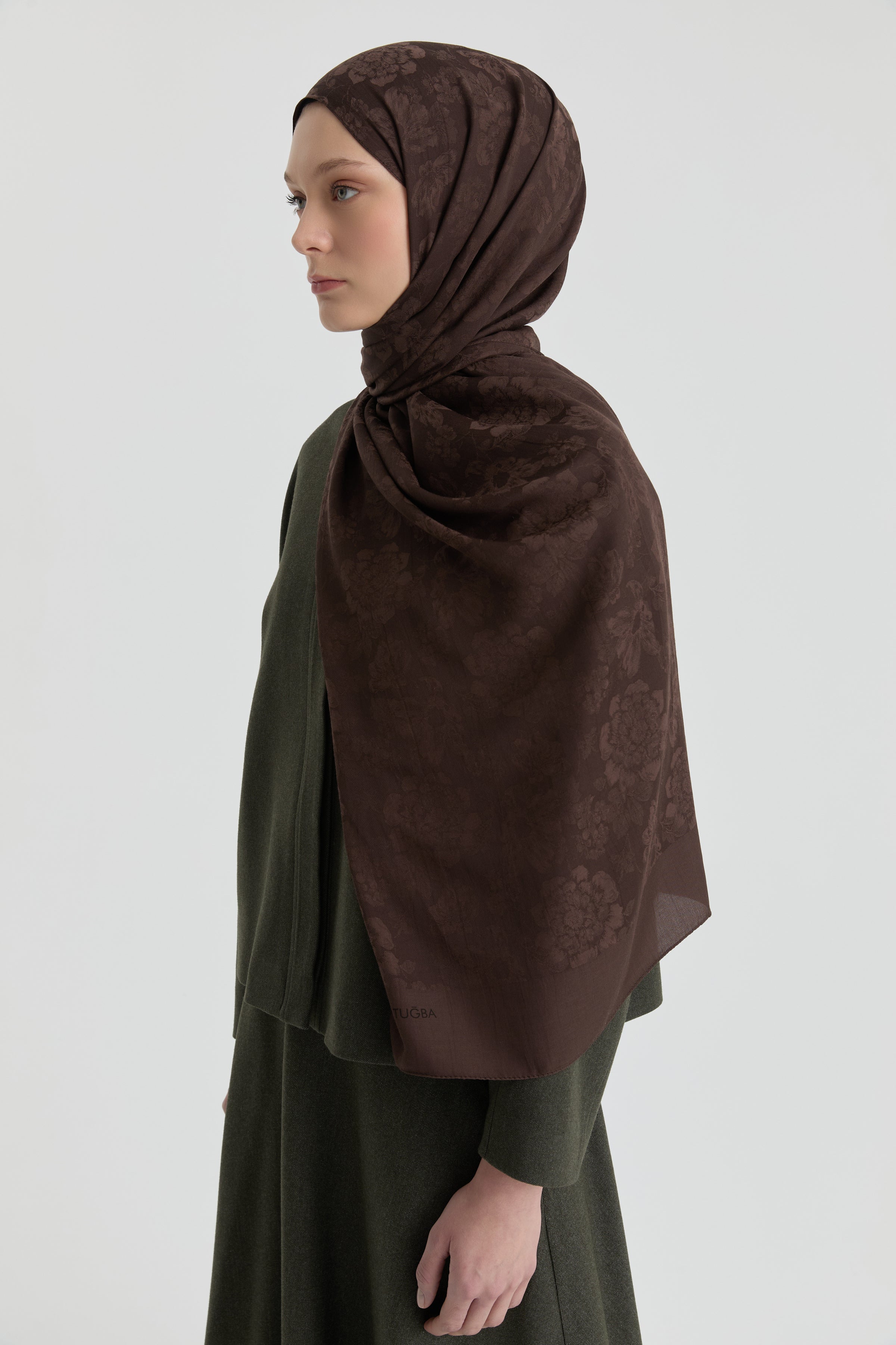 Roza Jakar Şal - Kahve TUGBA