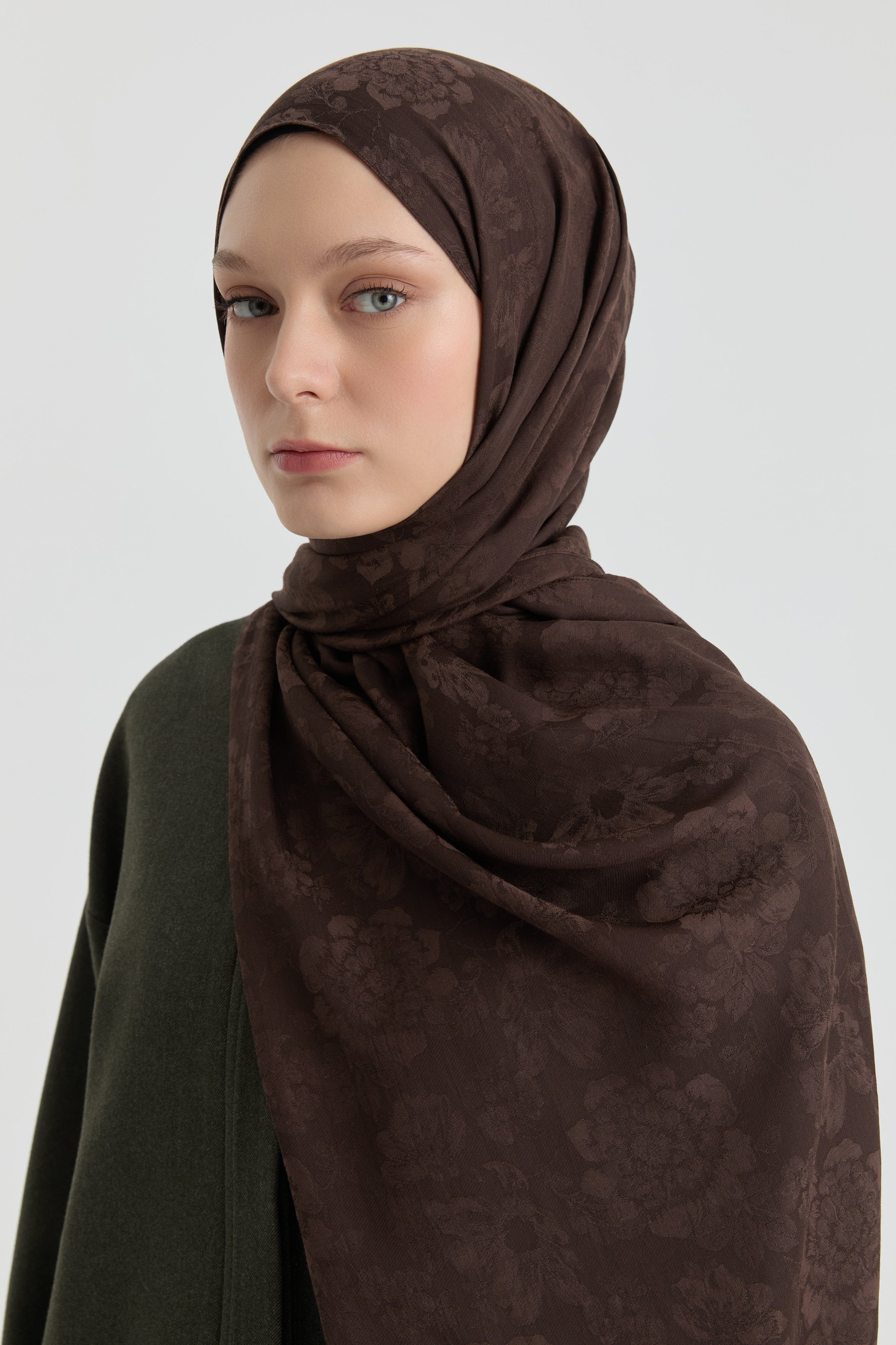 Roza Jakar Şal - Kahve TUGBA