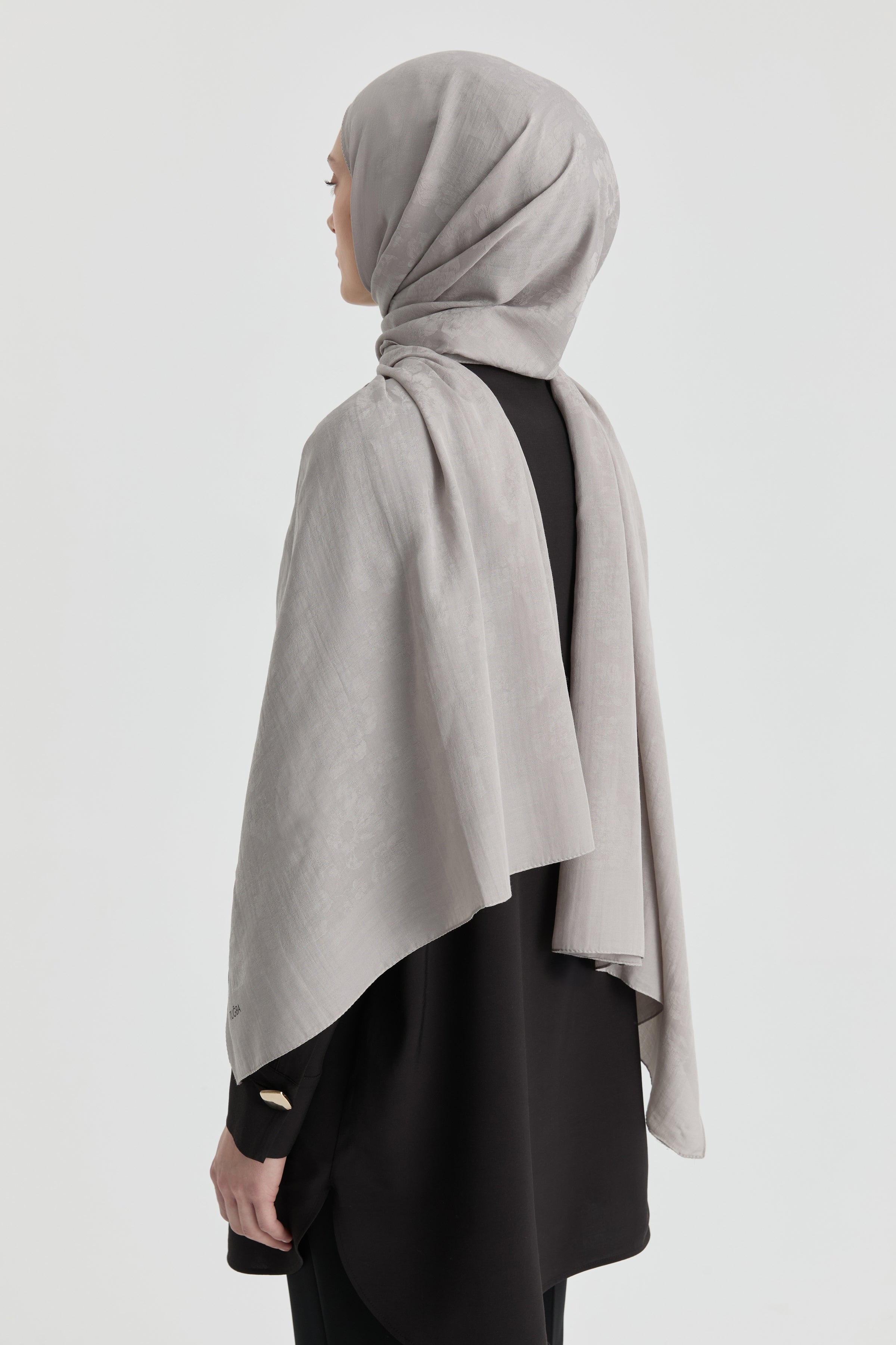 Roza Jakar Şal - Gri TUGBA