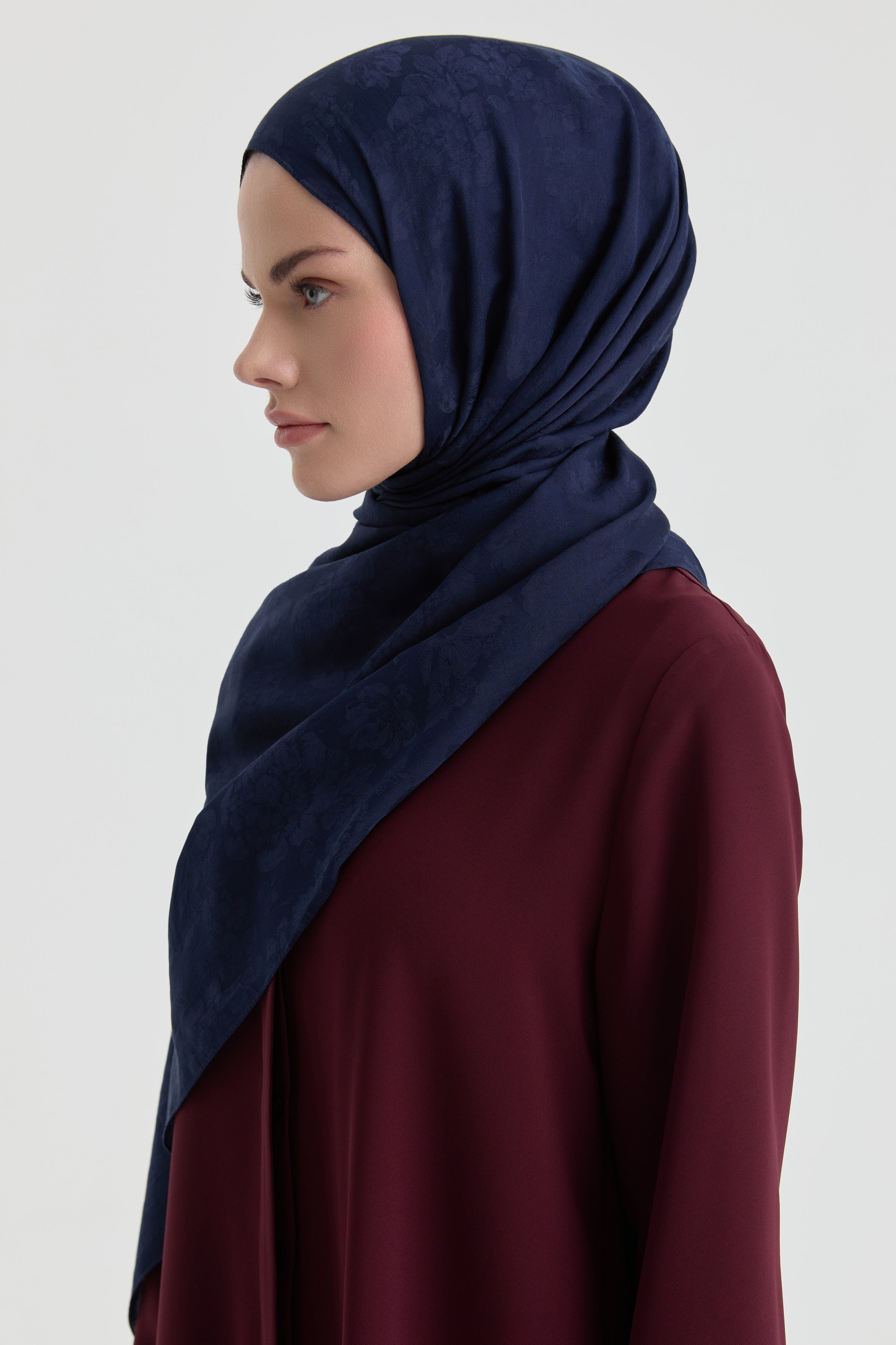 Roza Jakar Şal - Lacivert TUGBA