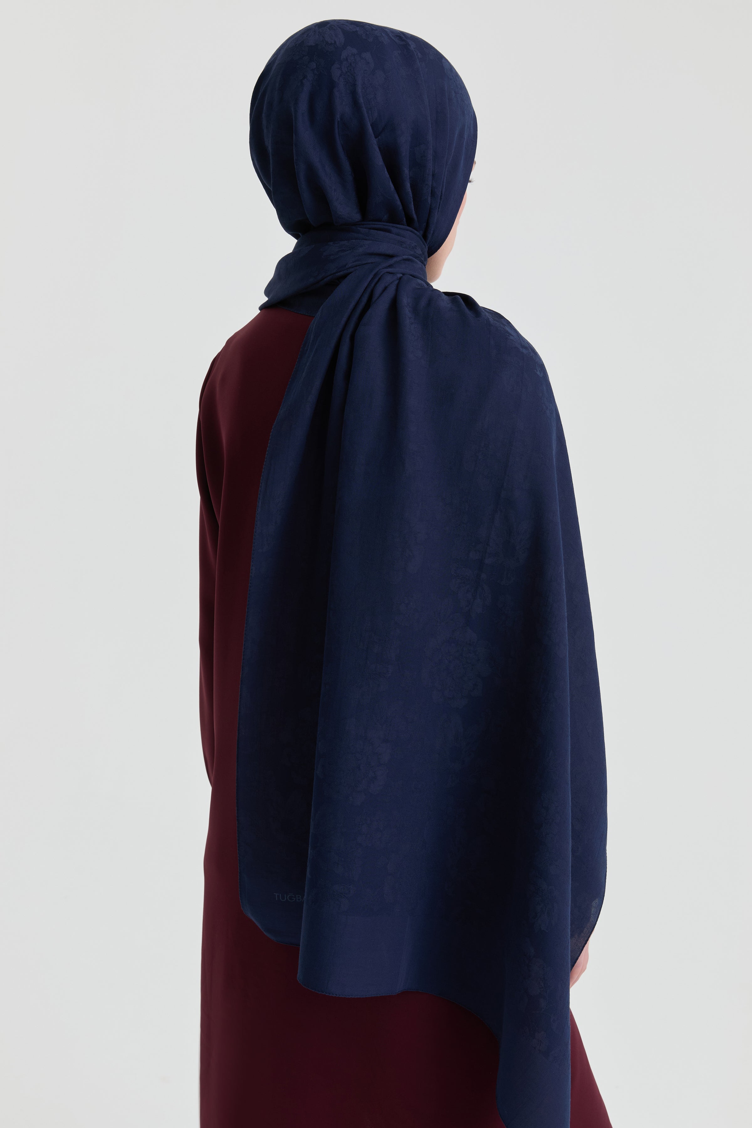 Roza Jakar Şal - Lacivert TUGBA