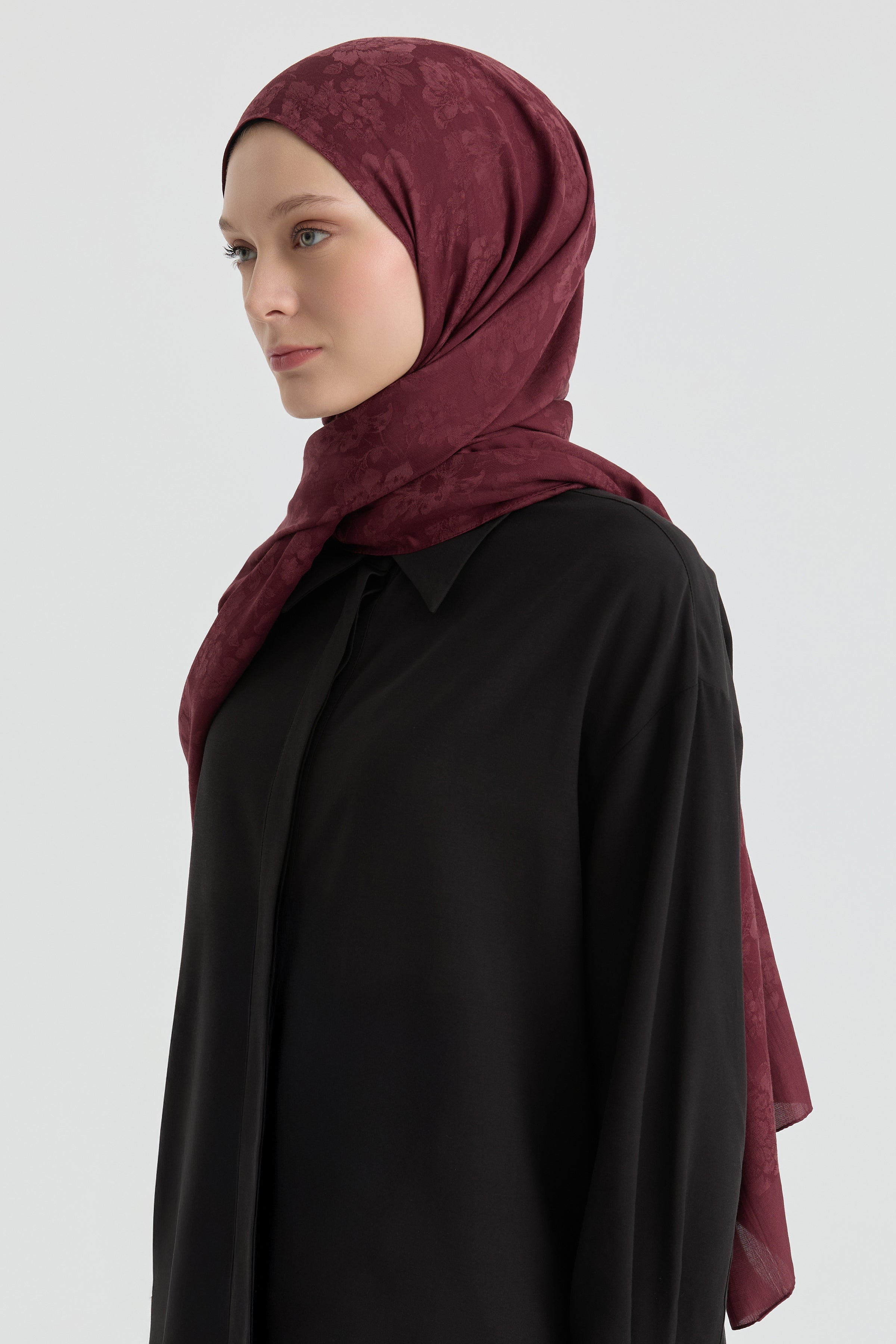 Roza Jakar Şal - Bordo TUGBA