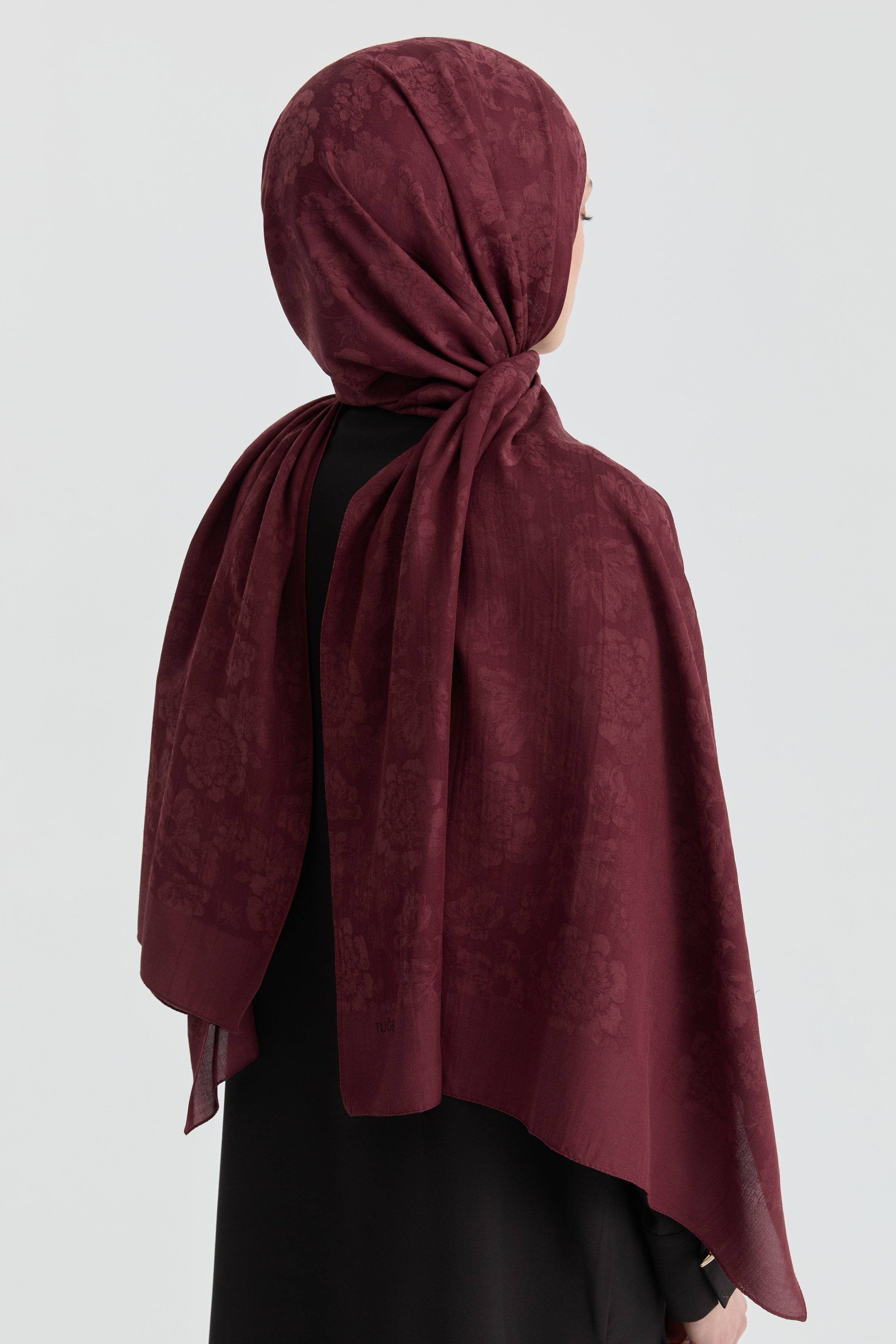Roza Jakar Şal - Bordo TUGBA