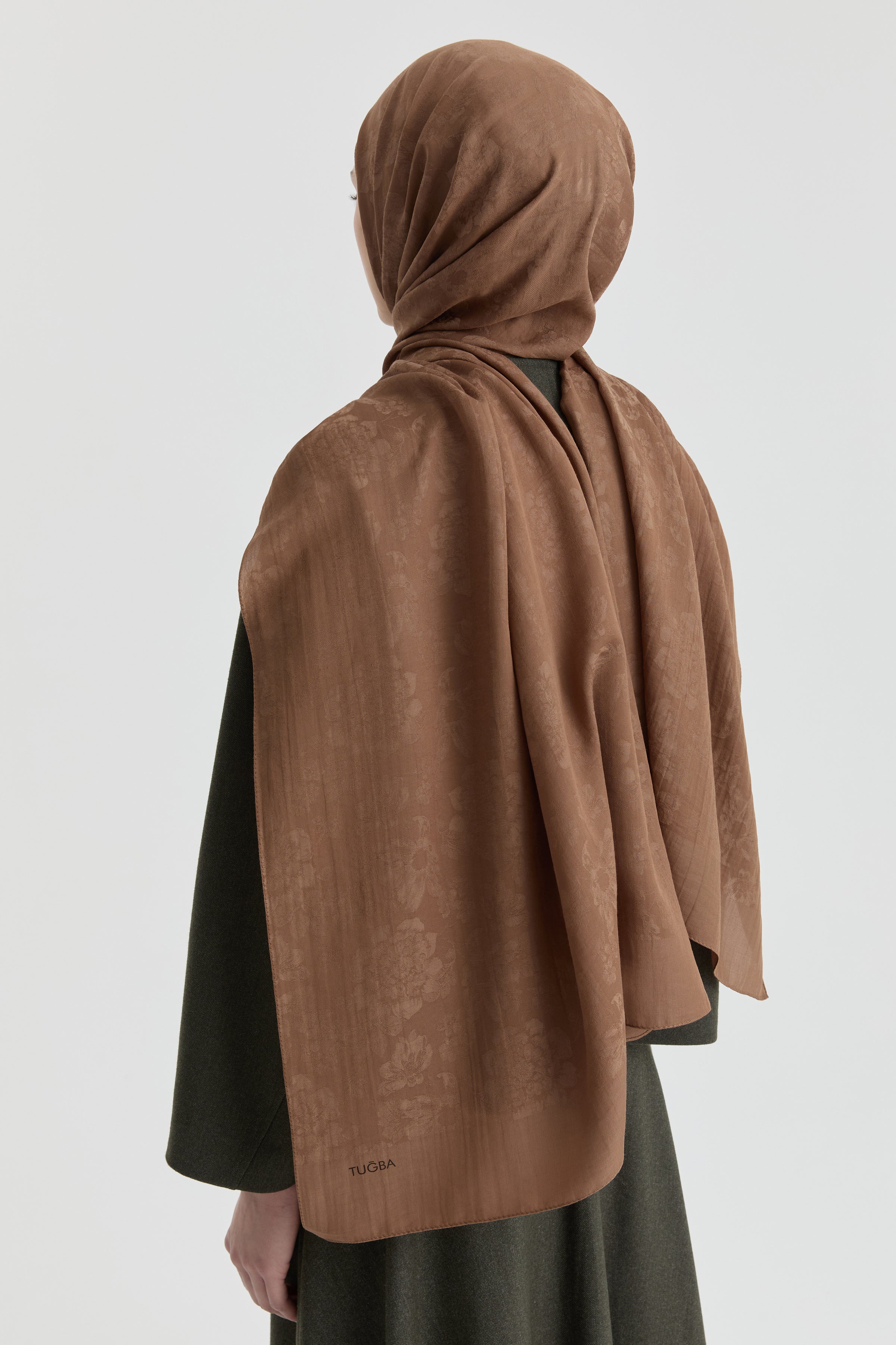 Roza Jakar Şal - Açık Kahve TUGBA