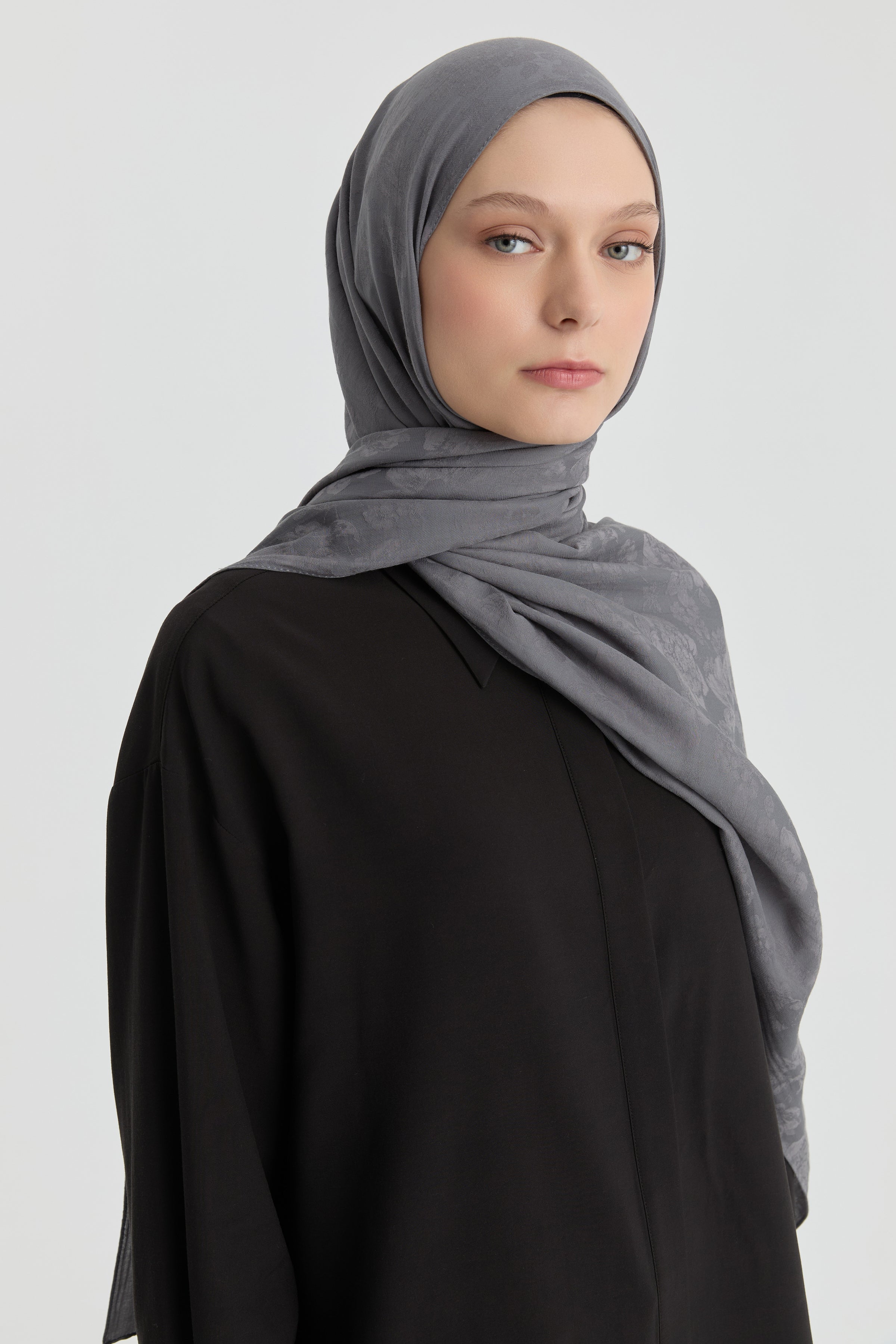 Roza Jakar Şal - Antrasit TUGBA