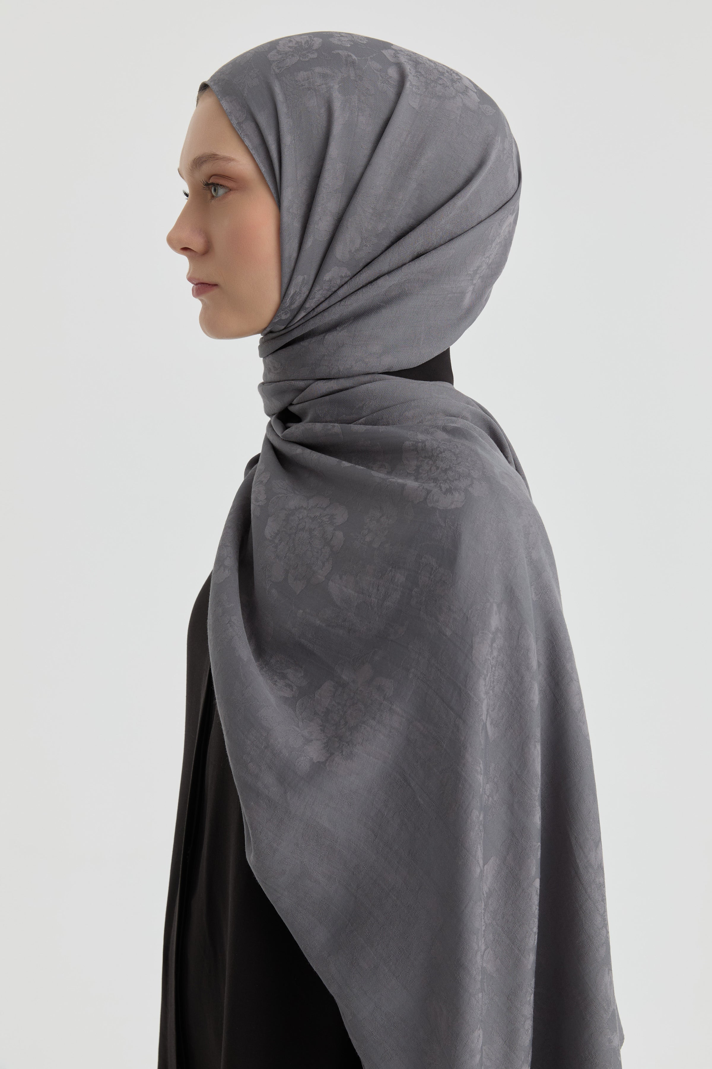 Roza Jakar Şal - Antrasit TUGBA