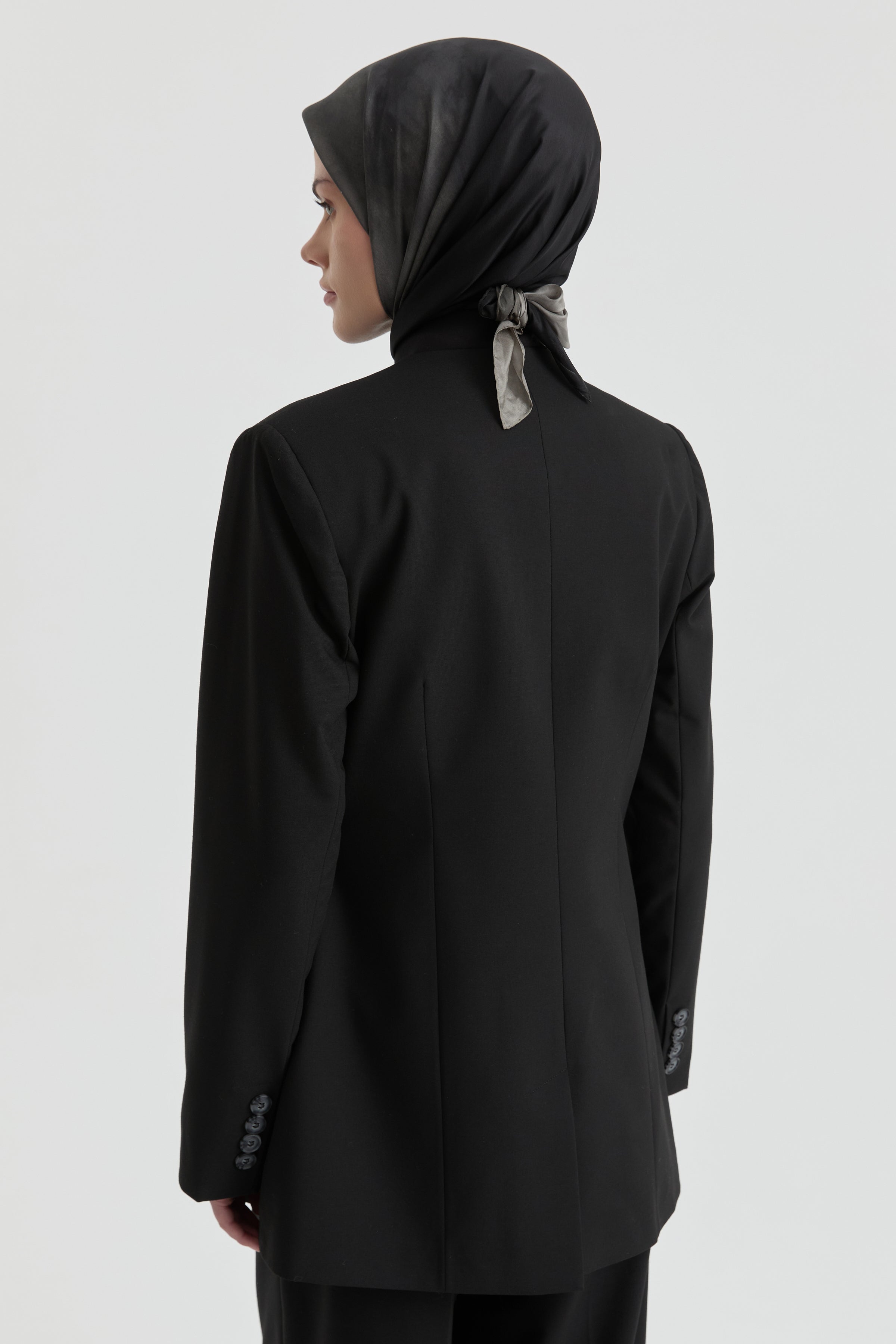 V Yaka Blazer Ceket - Siyah TUGBA