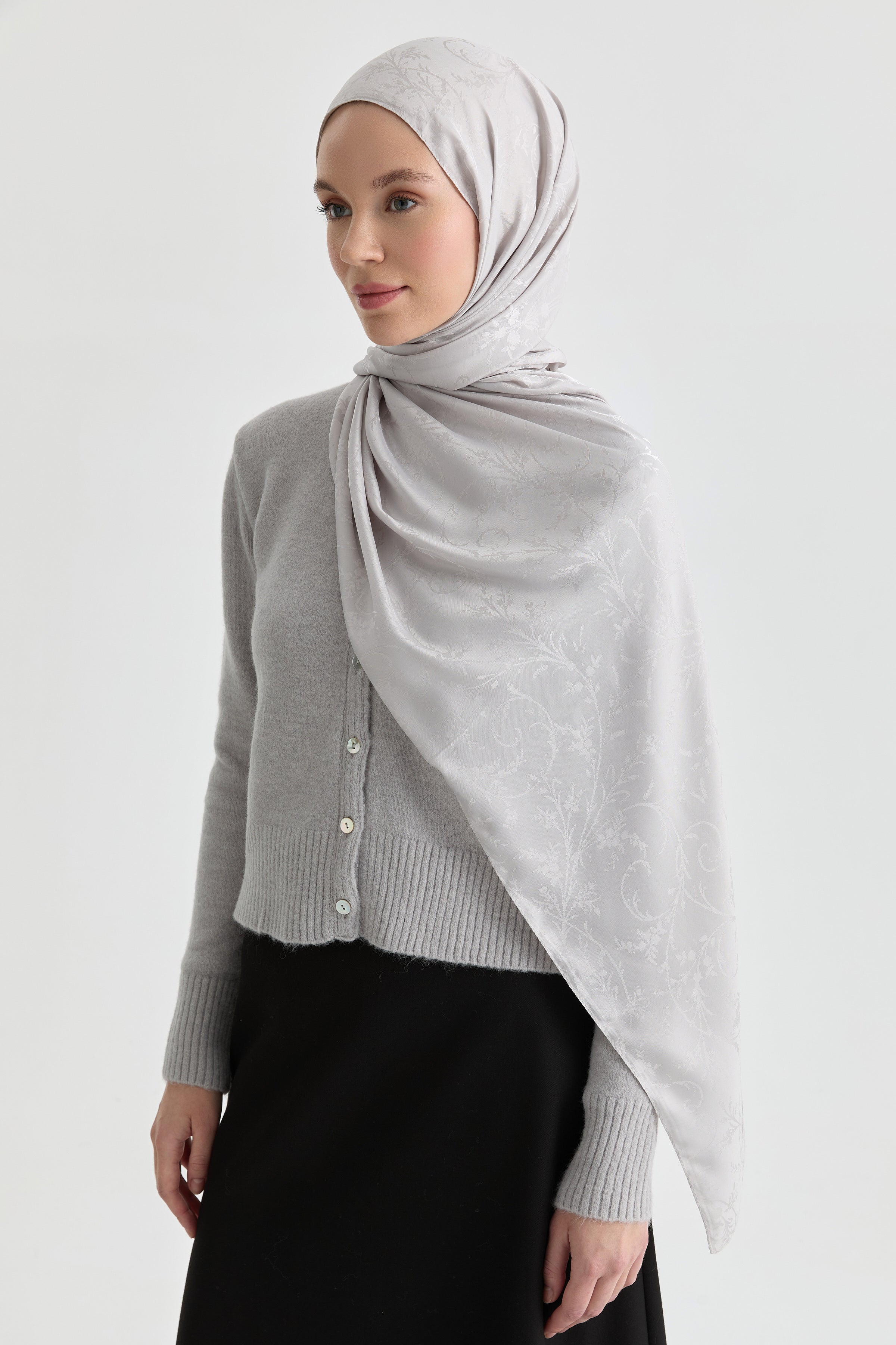 Elif Jakar Natural Şal - Gümüş TUGBA