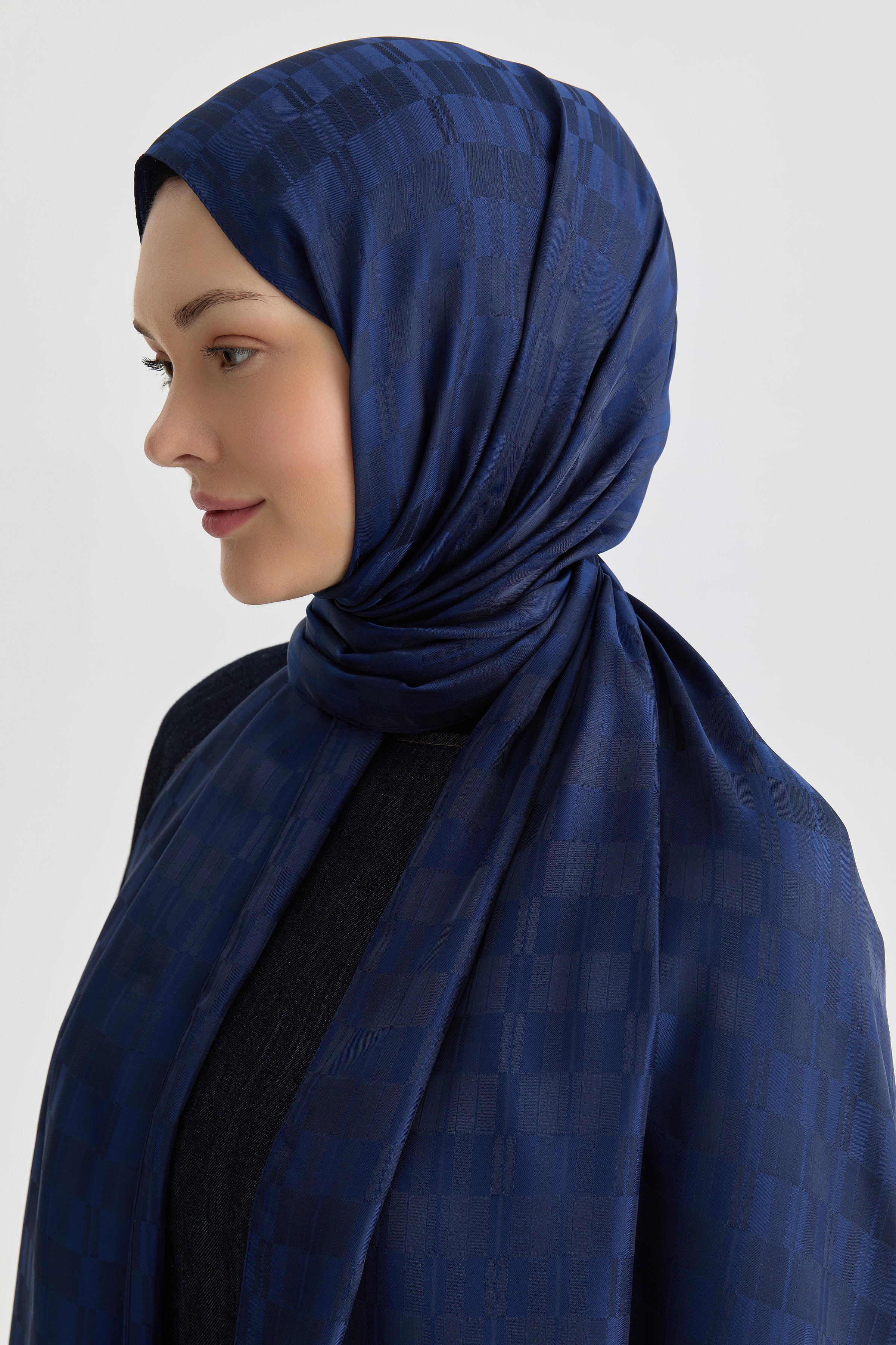 Erna Jakar Natural Şal - Lacivert TUGBA