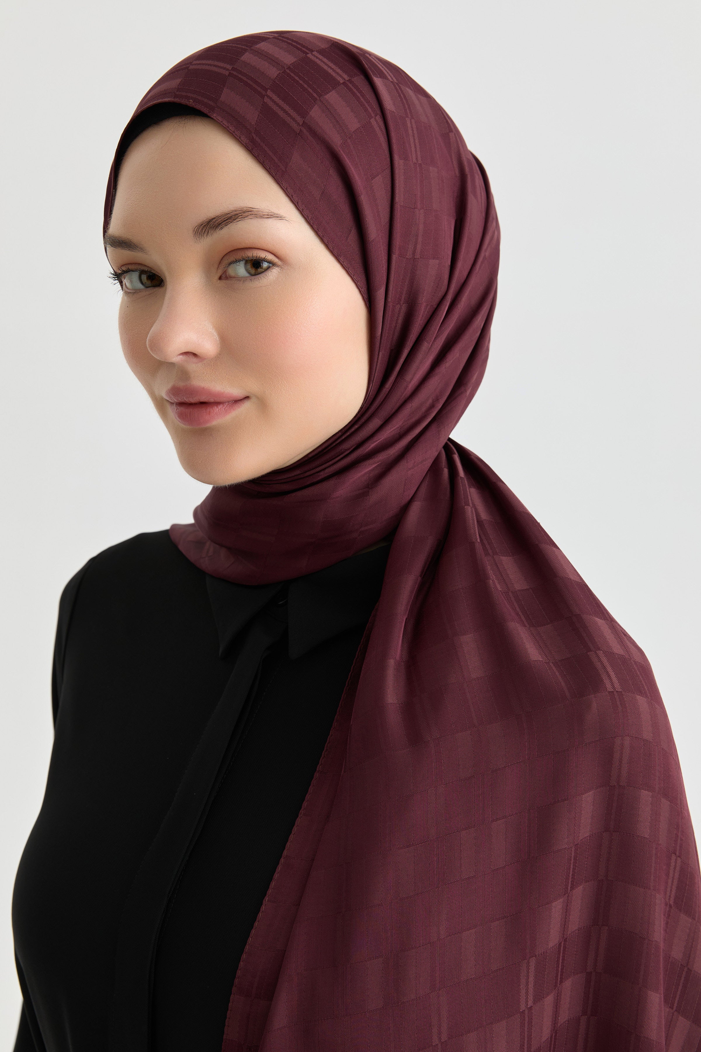 Erna Jakar Natural Şal - Bordo TUGBA