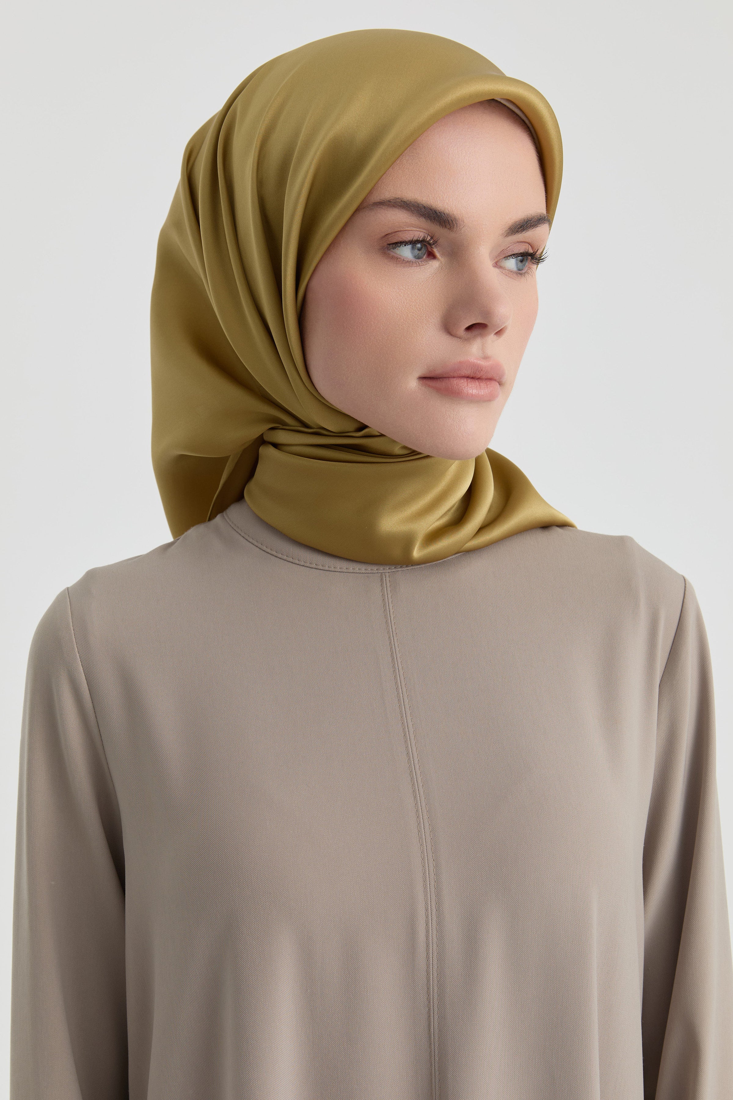 Düz Renk İpek Eşarp - Asit TUGBA