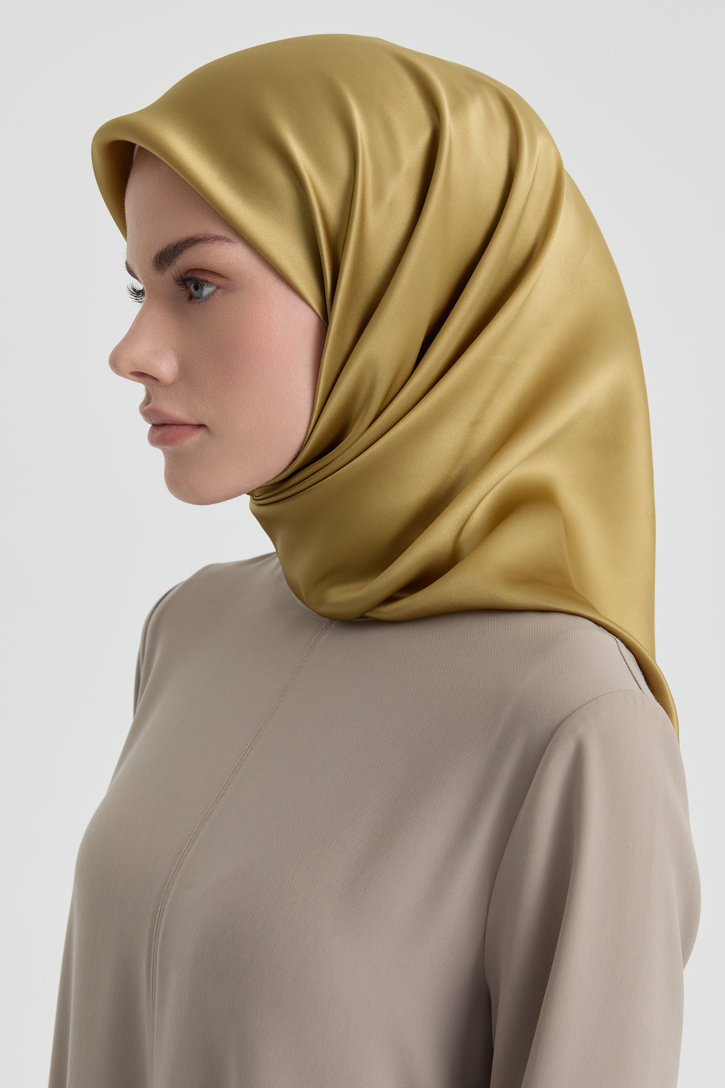 Düz Renk İpek Eşarp - Asit TUGBA