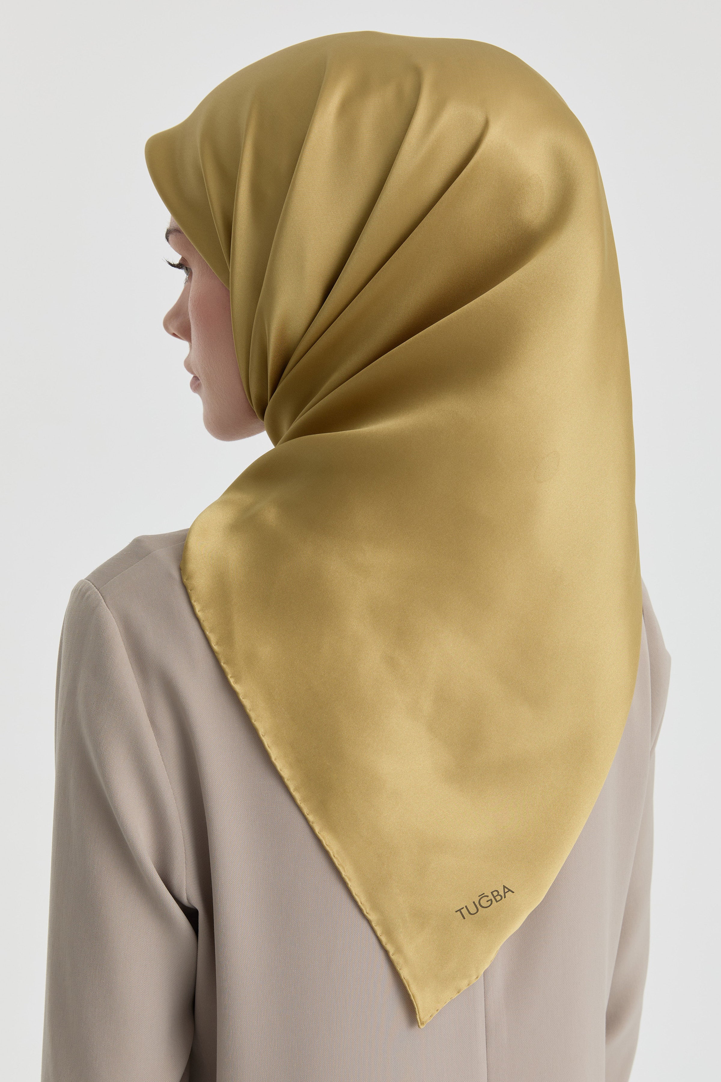 Düz Renk İpek Eşarp - Asit TUGBA