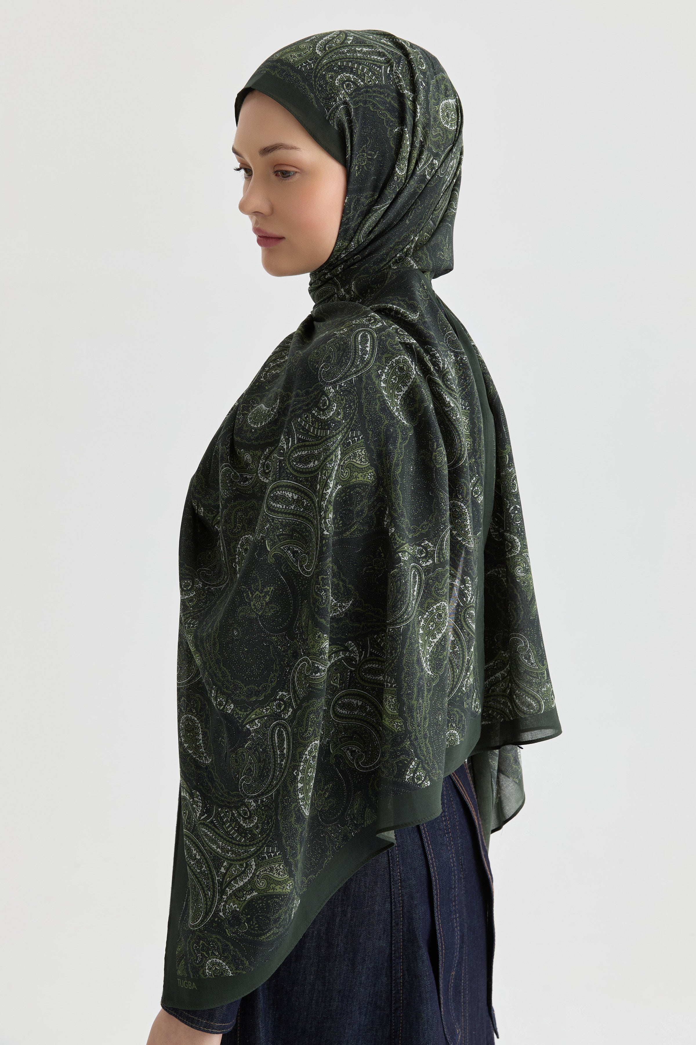Dila Natural Şal - Yeşil TUGBA