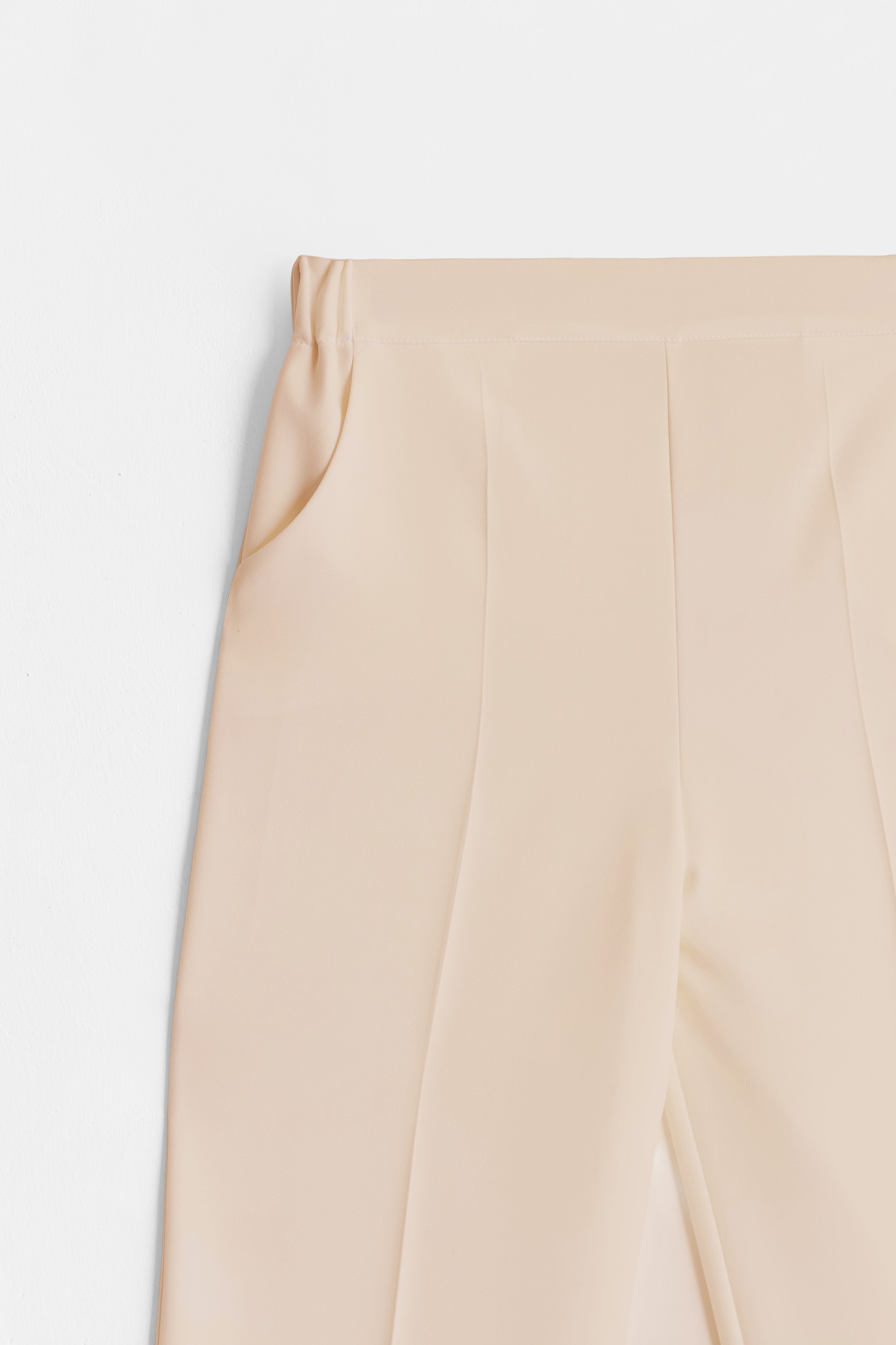 Beli Lastikli Culotte Pantolon - Bej TUĞBA