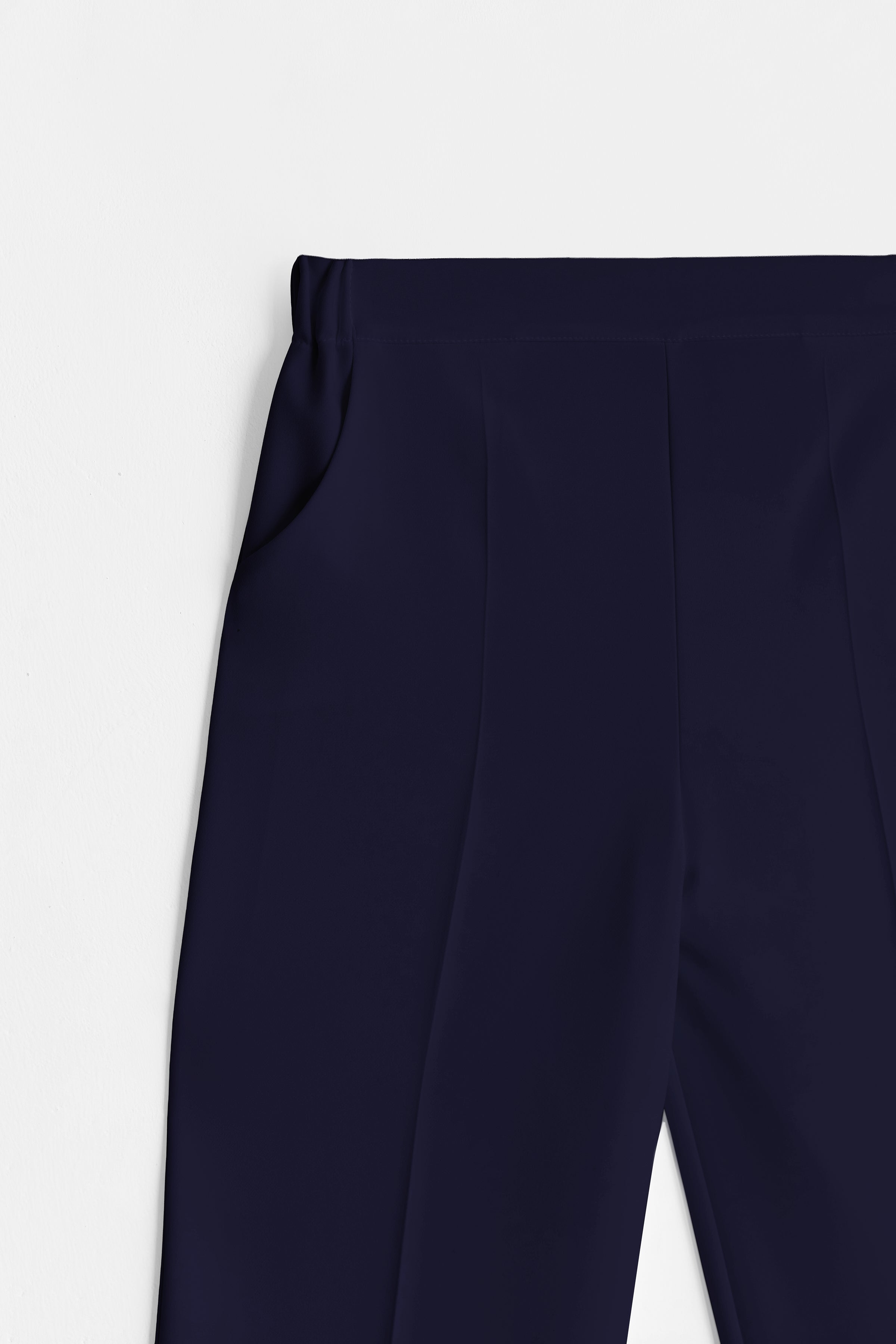 Beli Lastikli Culotte Pantolon - Lacivert TUĞBA