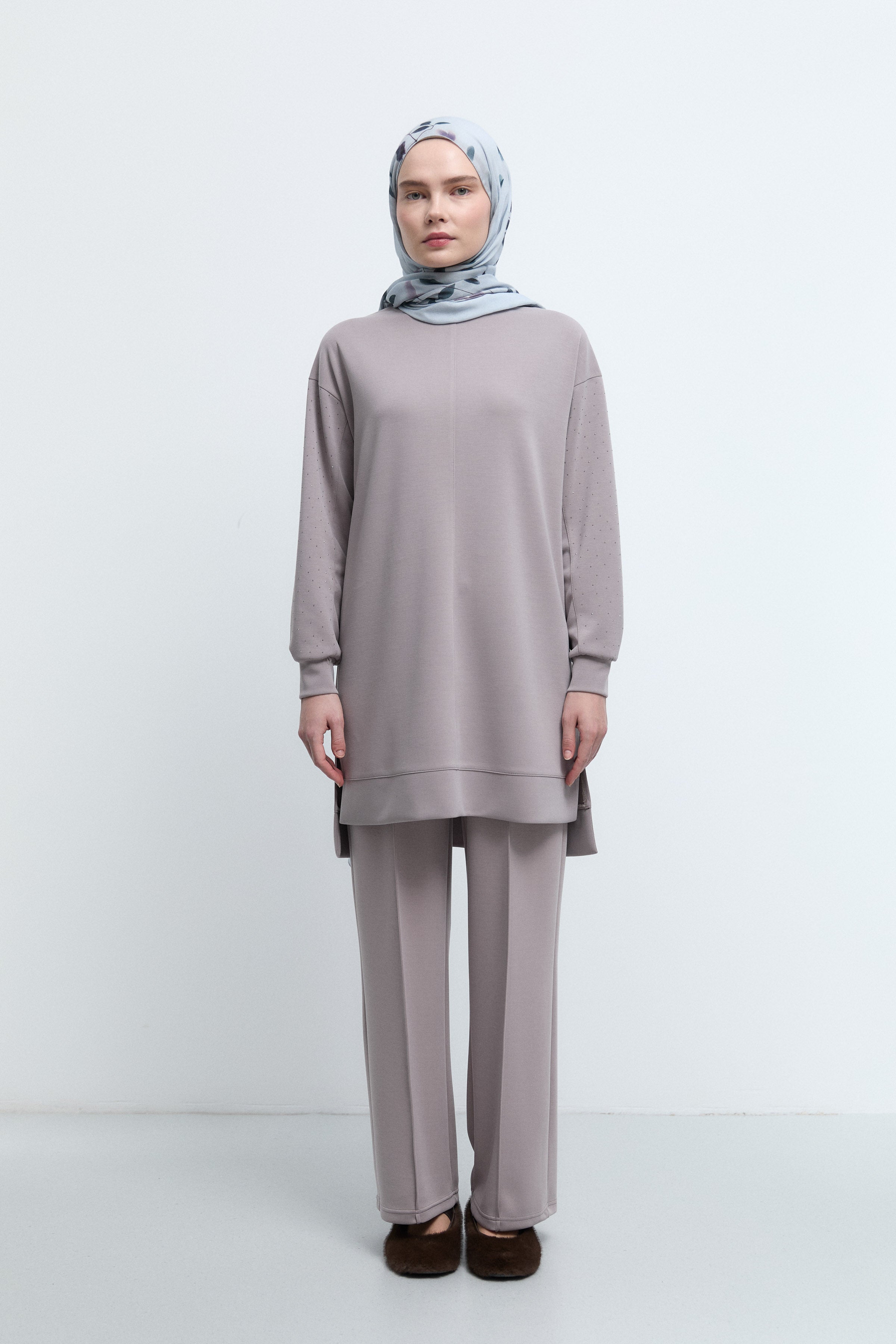 Tunic with Stone Embellished Sleeves – TUĞBA