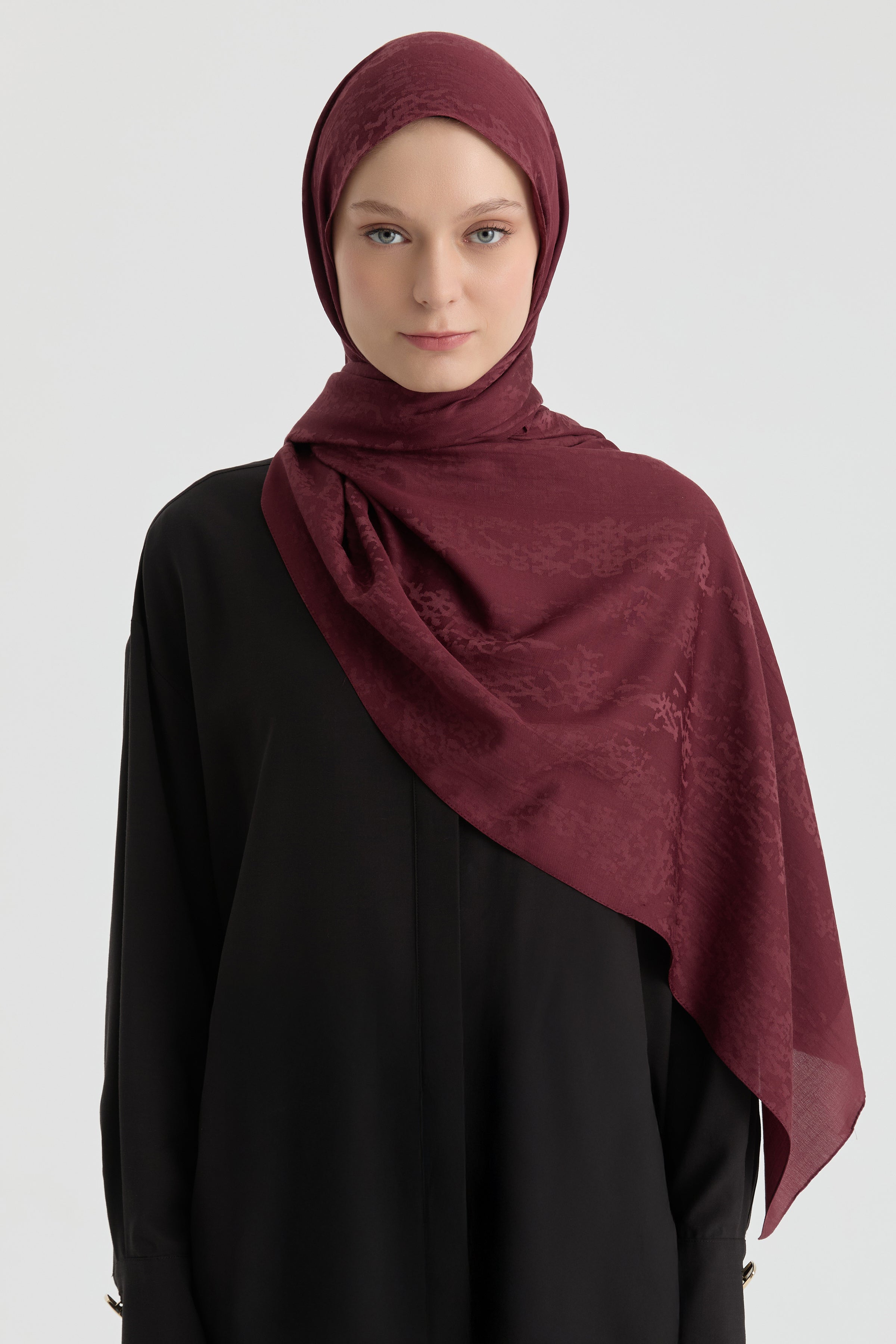 Efsun Jakar Şal - Bordo TUGBA