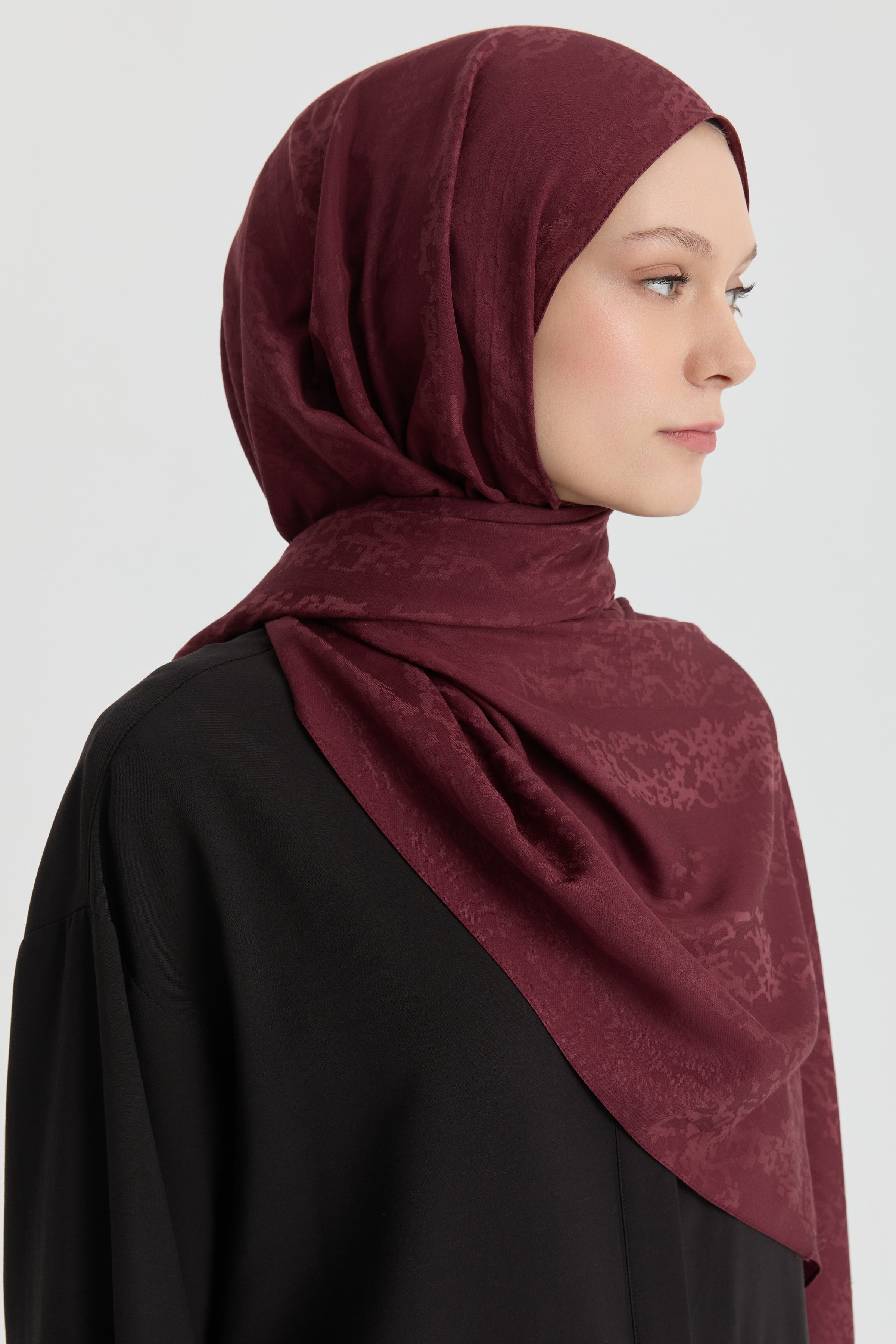 Efsun Jakar Şal - Bordo TUGBA