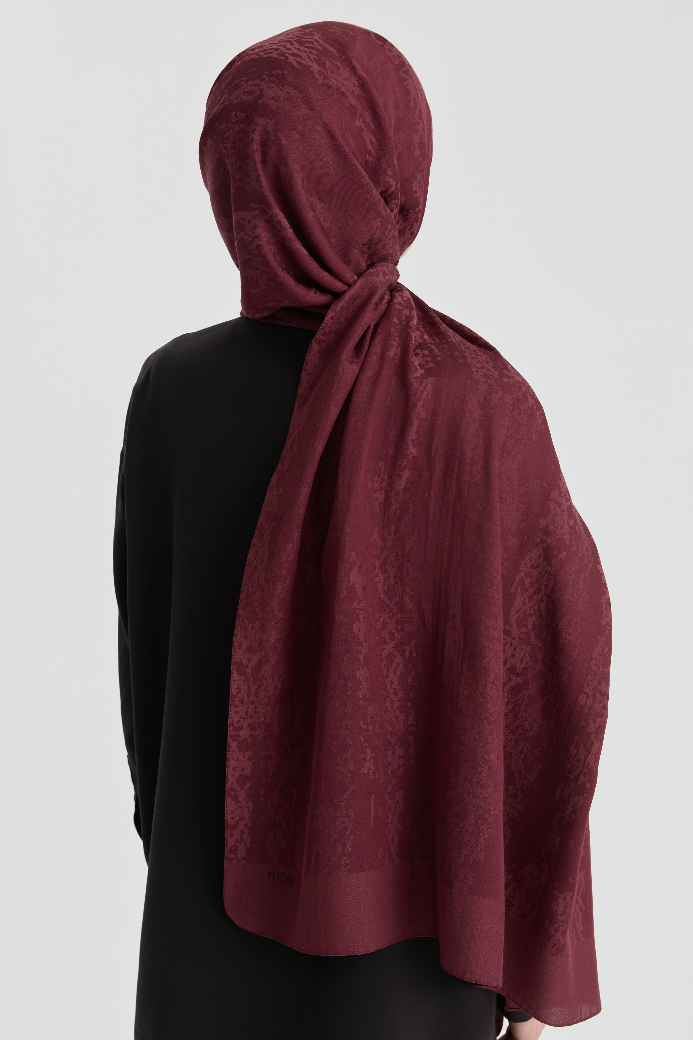 Efsun Jakar Şal - Bordo TUGBA