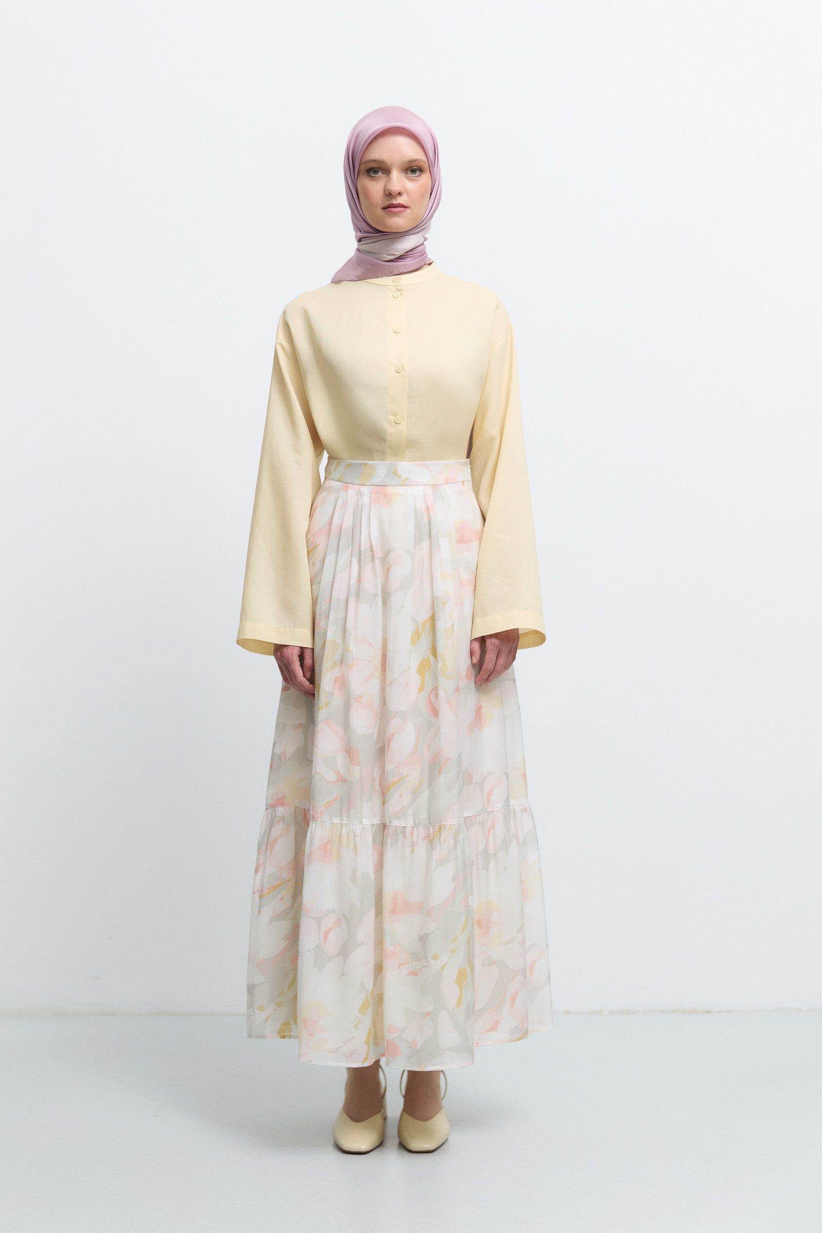Soft Patterned Pleated Skirt - Mint – TUĞBA