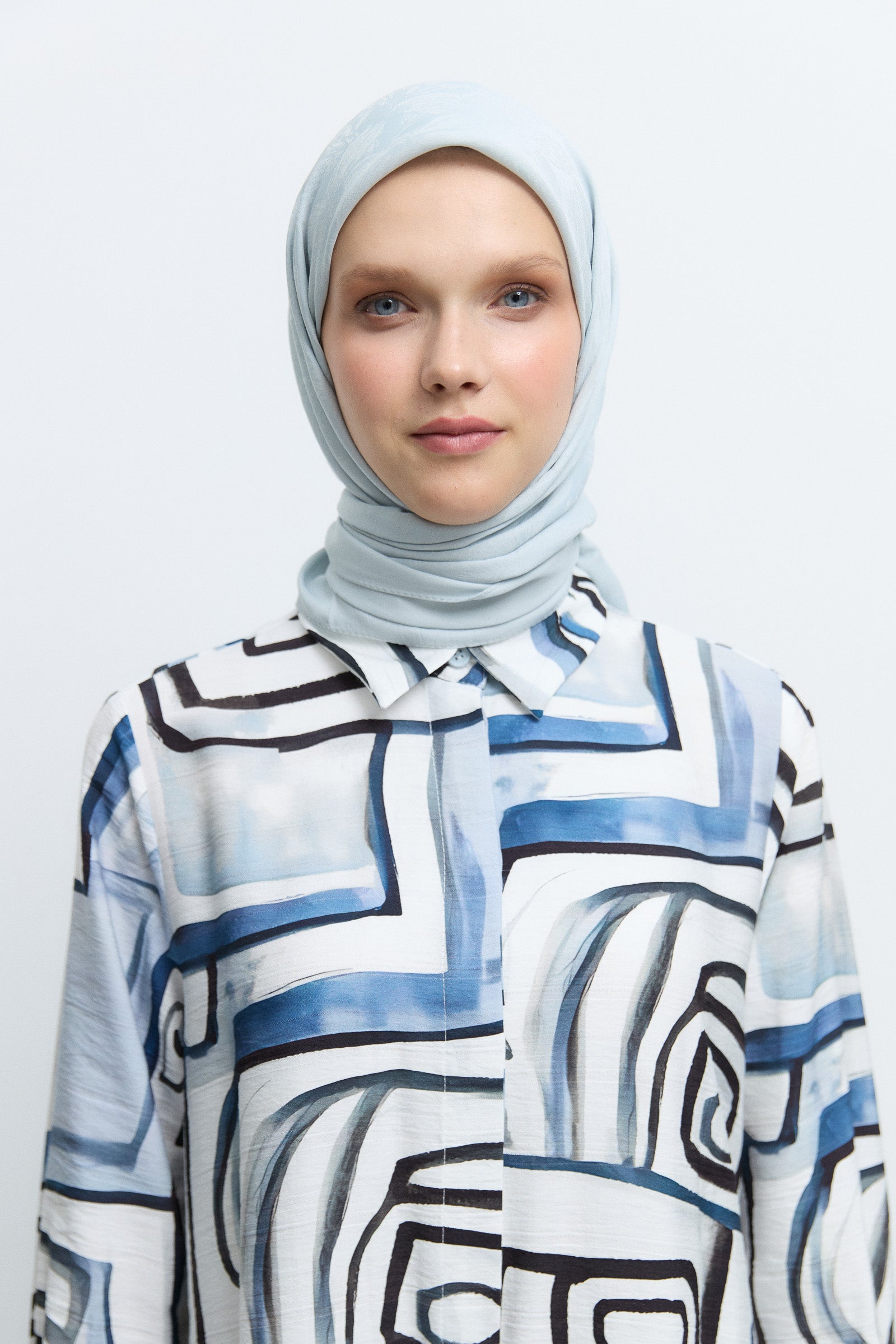 Açelya Jacquard Natural Scarf - Ice – TUĞBA