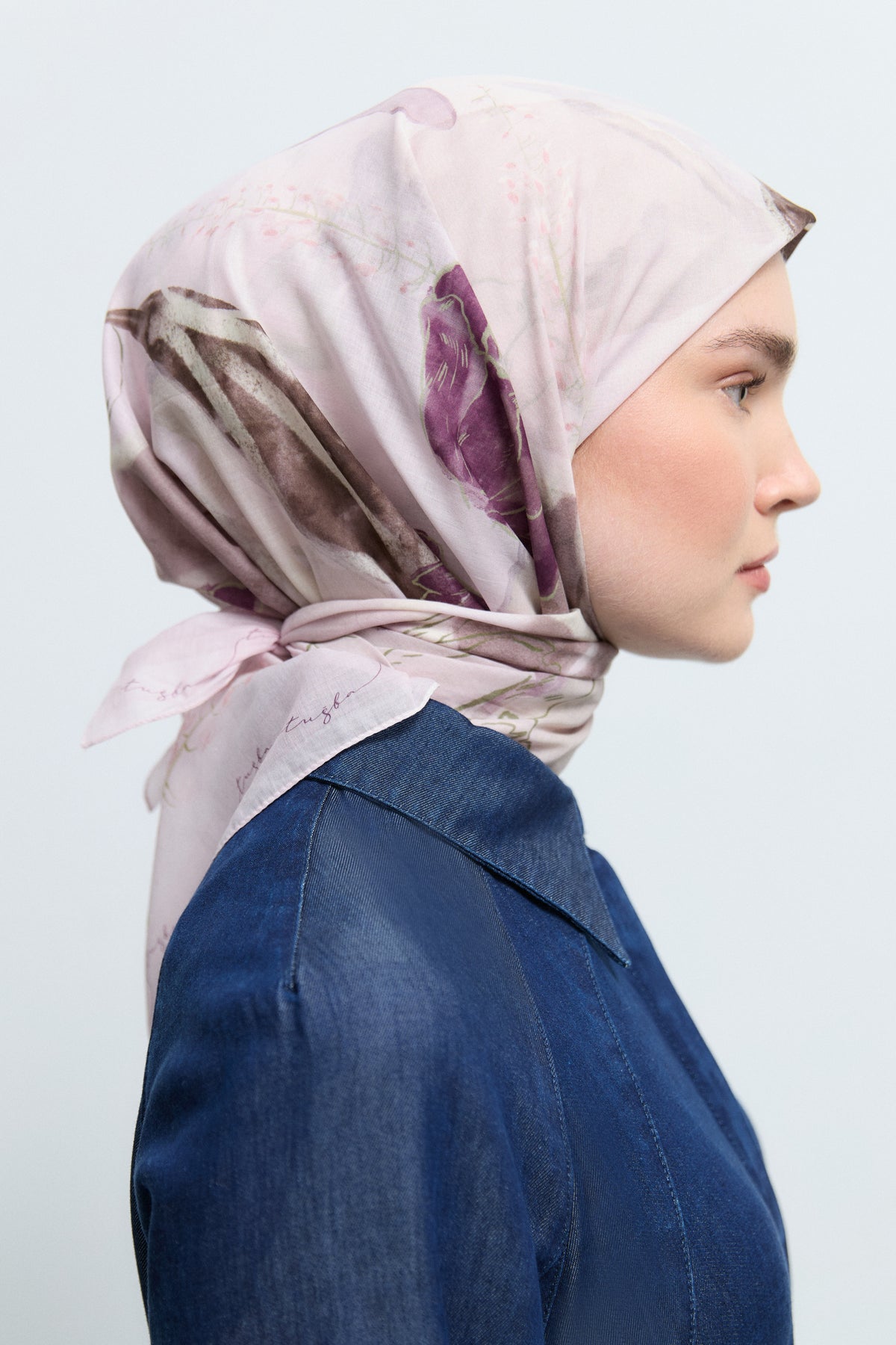 Ferahnüma %100 Pamuk Natural Eşarp - Pembe TUĞBA
