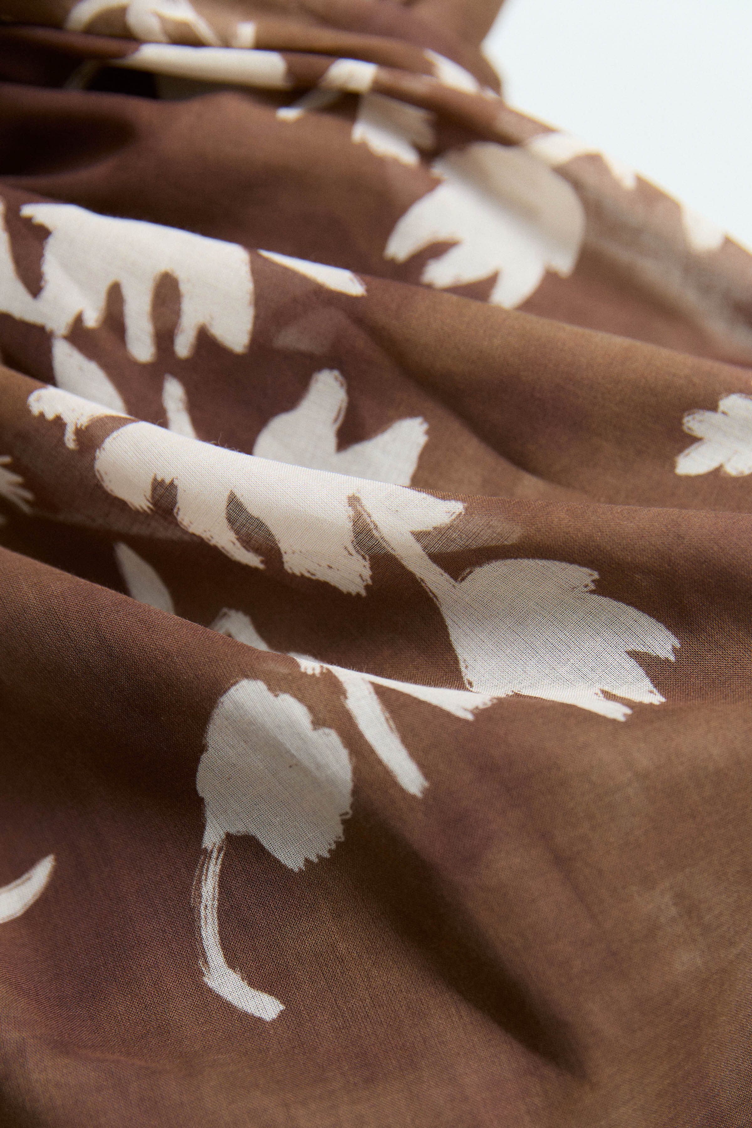 Gülnuş %100 Pamuk Natürel Şal - Fındık TUĞBA