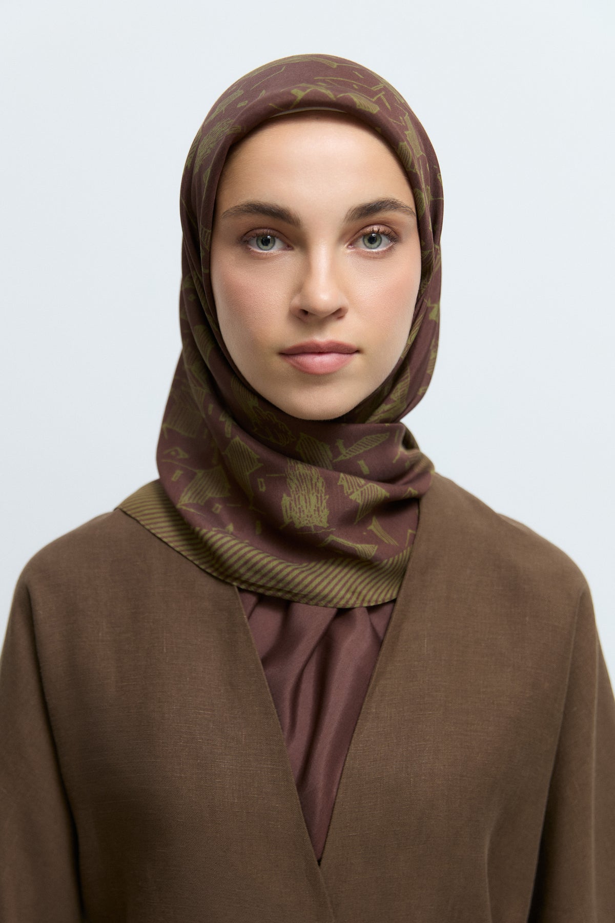 Marida Viskon Karışım Natural Eşarp - Haki TUĞBA