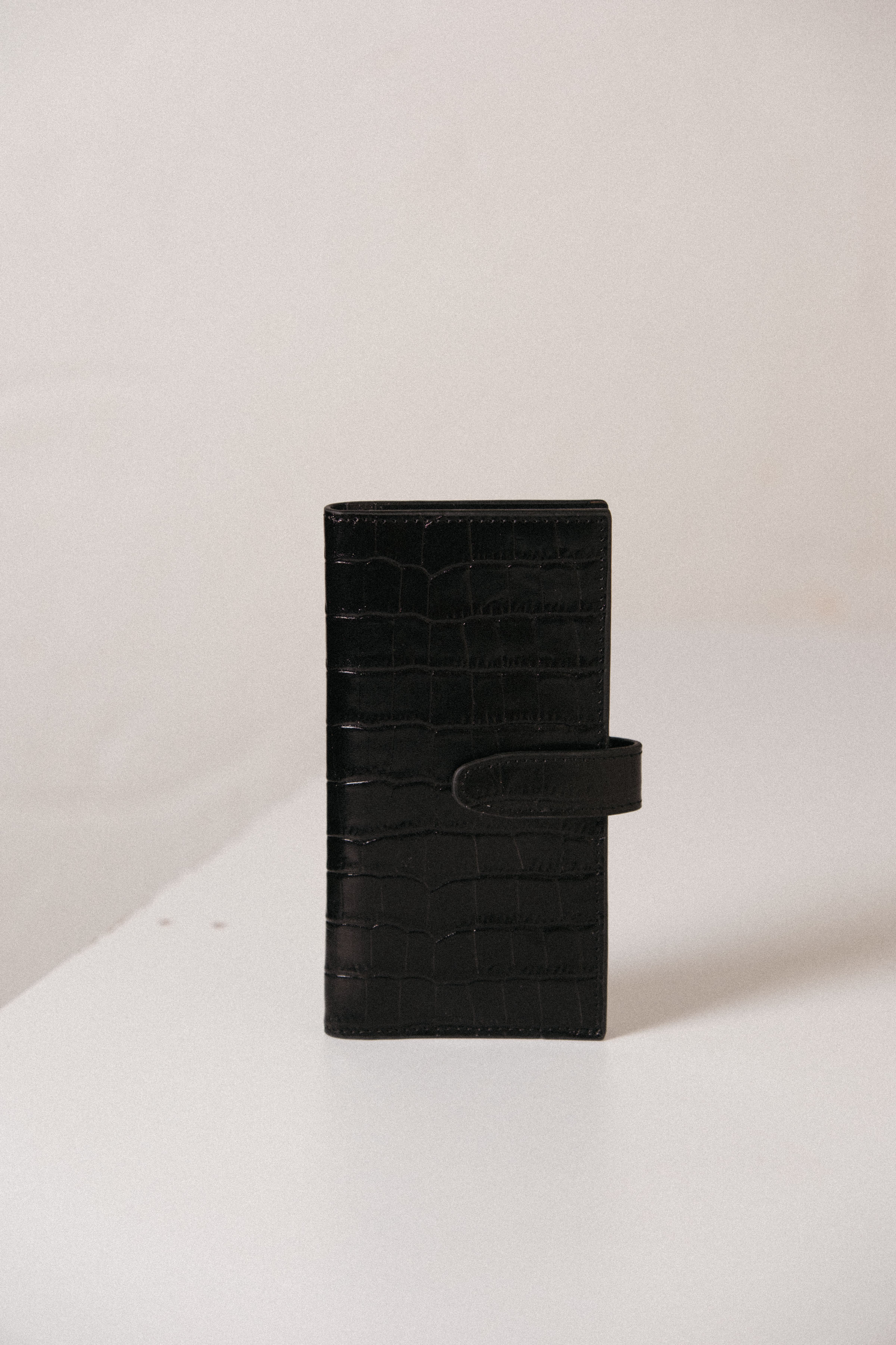 Deri Krokodil Cüzdan - Siyah TUGBA