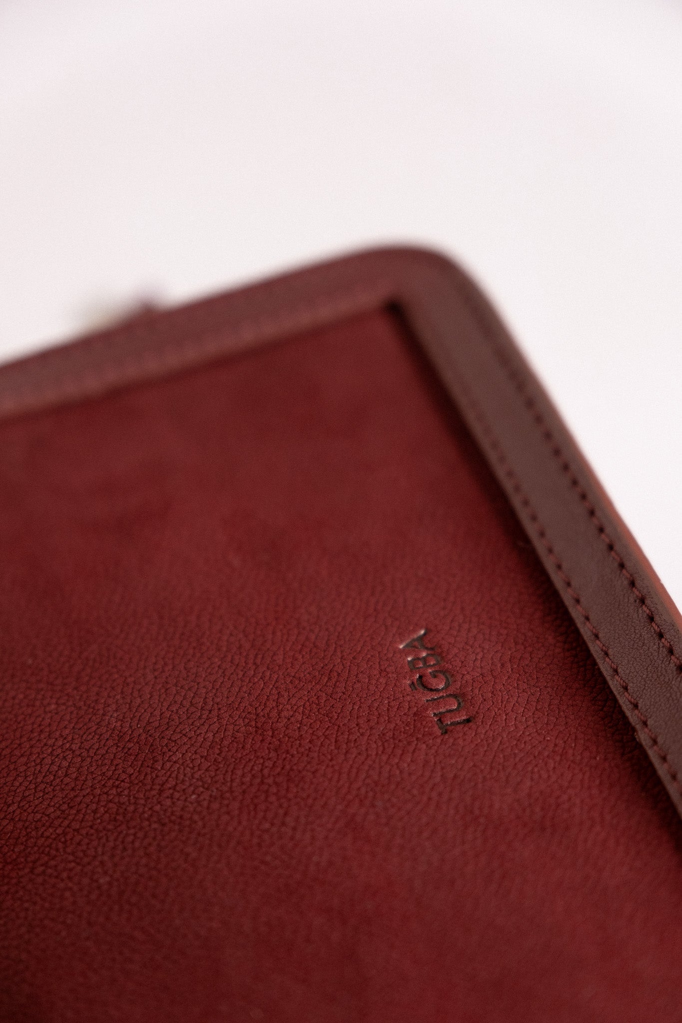 Deri Flap Süet Çanta - Bordo TUGBA