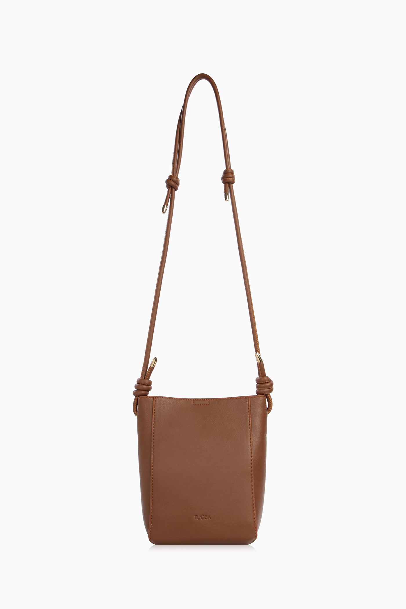 İnce Askılı Ortası Dikişli Çanta - Kahve TUGBA
