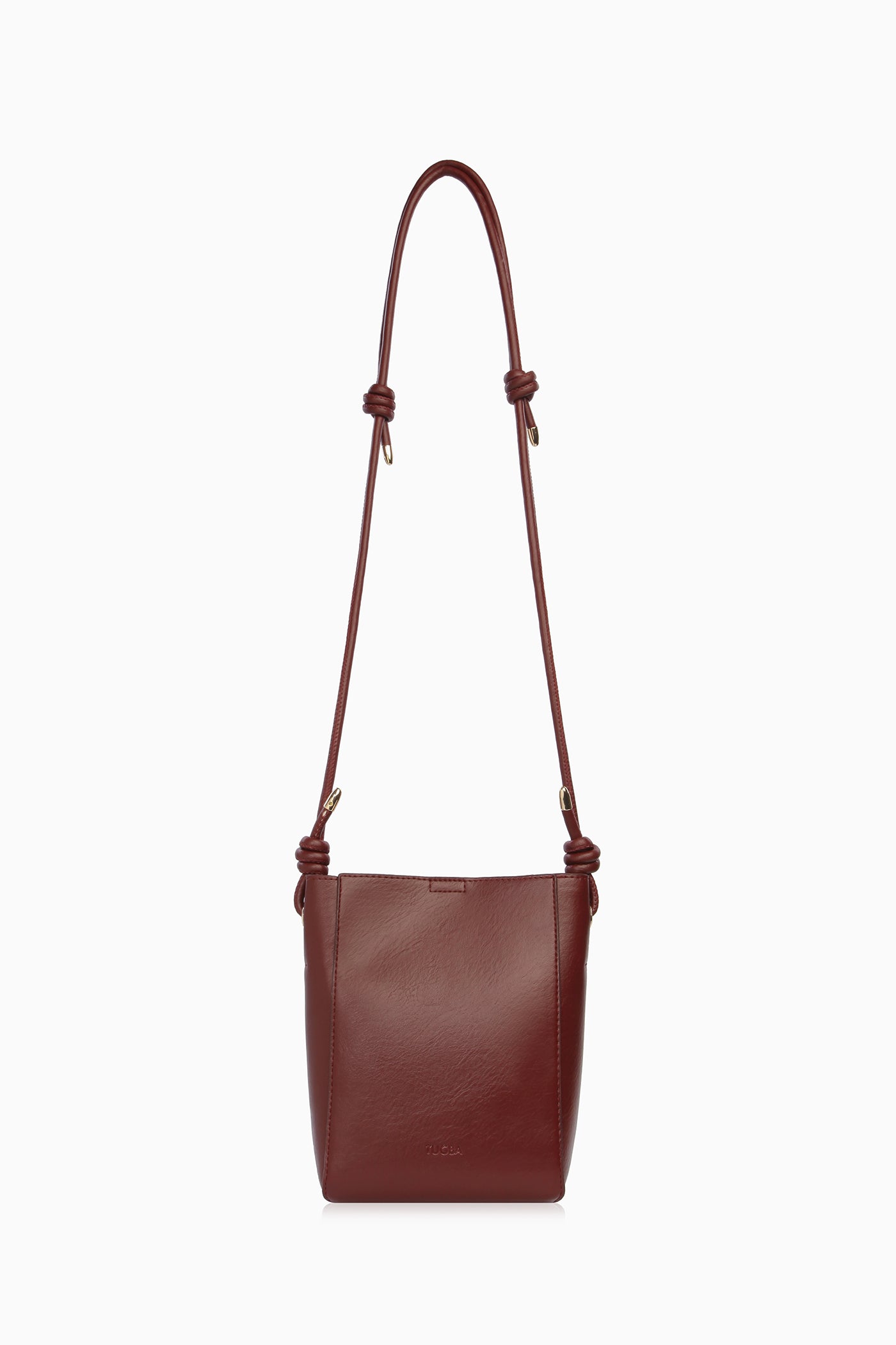 İnce Askılı Ortası Dikişli Çanta - Bordo TUGBA