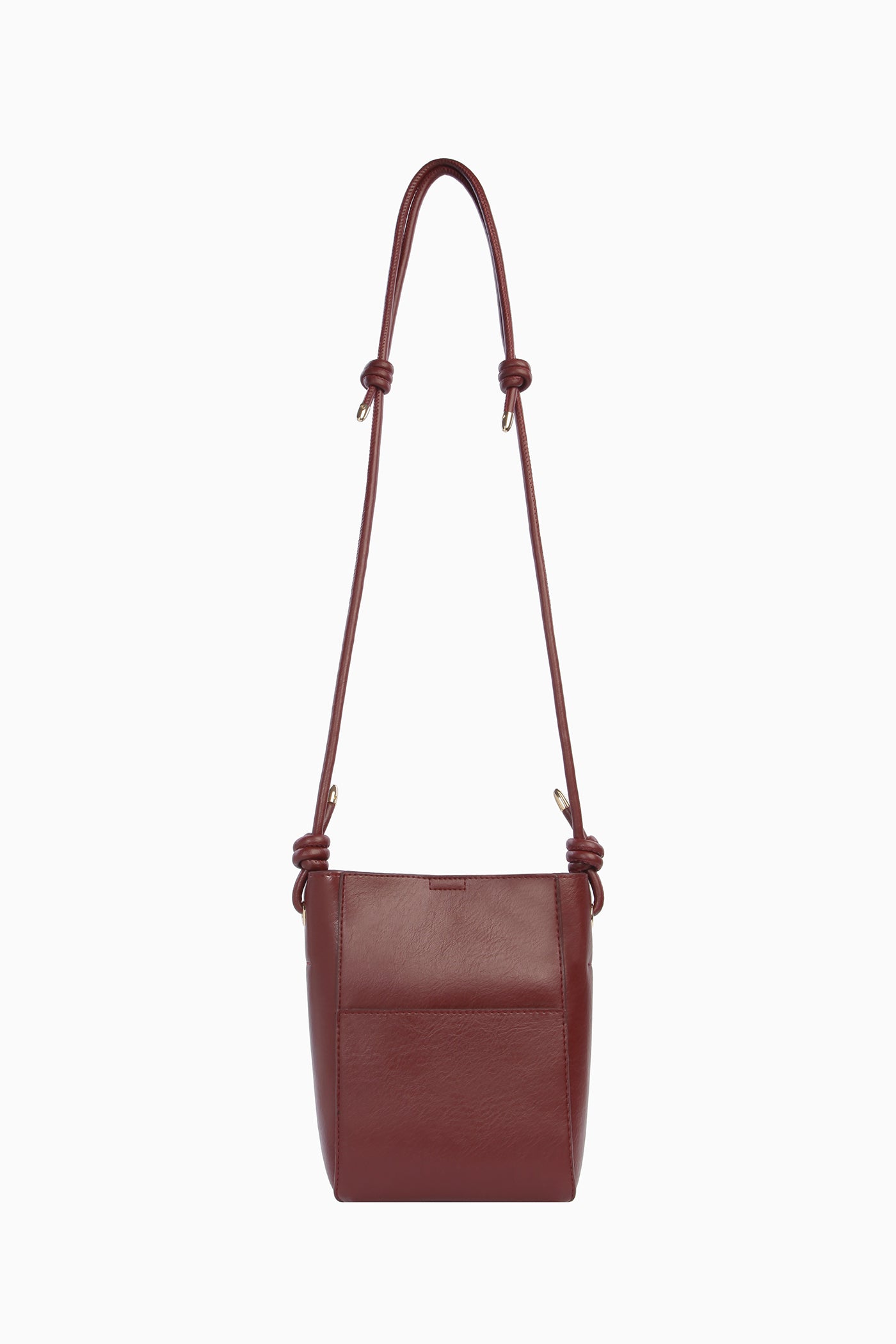 İnce Askılı Ortası Dikişli Çanta - Bordo TUGBA