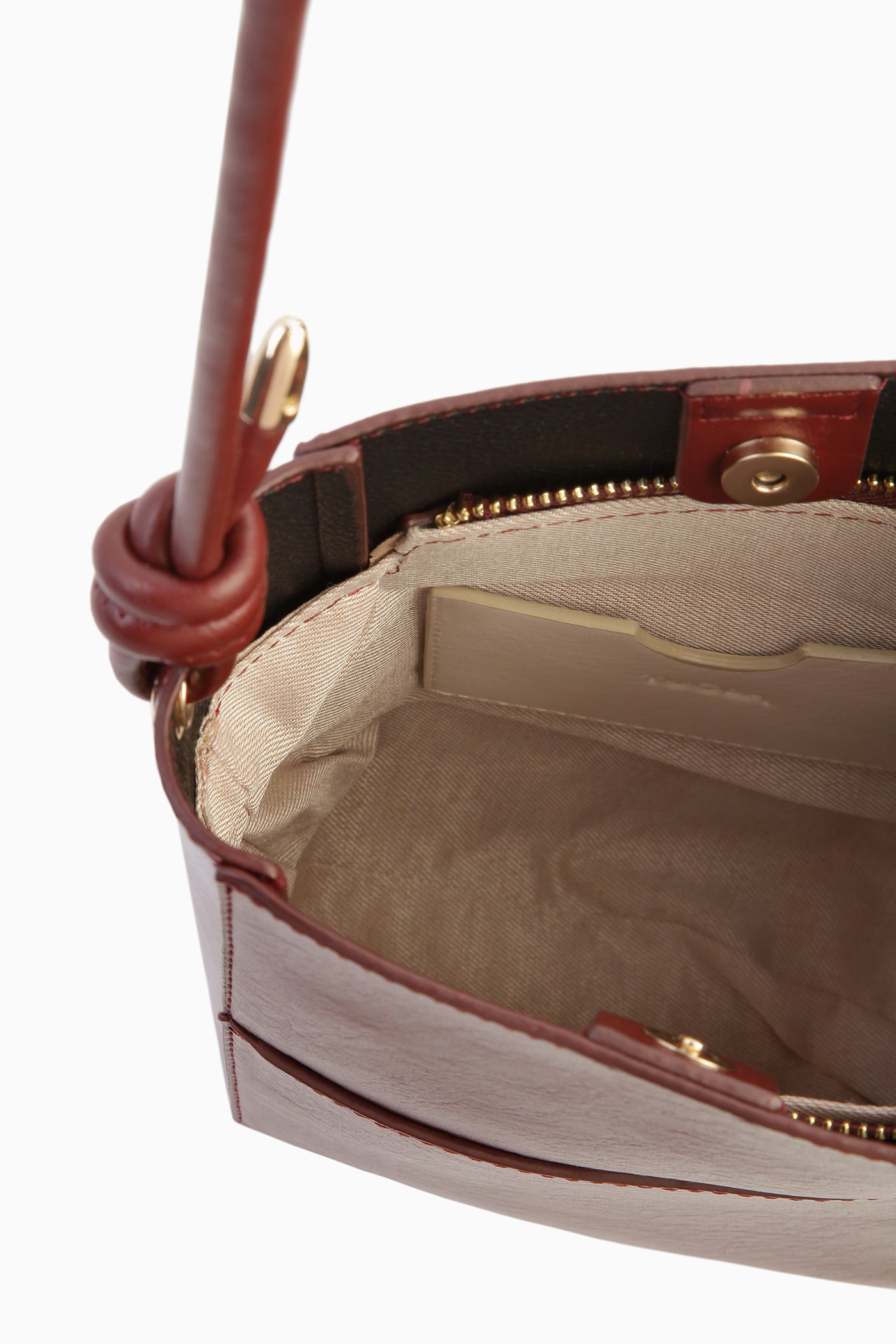 İnce Askılı Ortası Dikişli Çanta - Bordo TUGBA