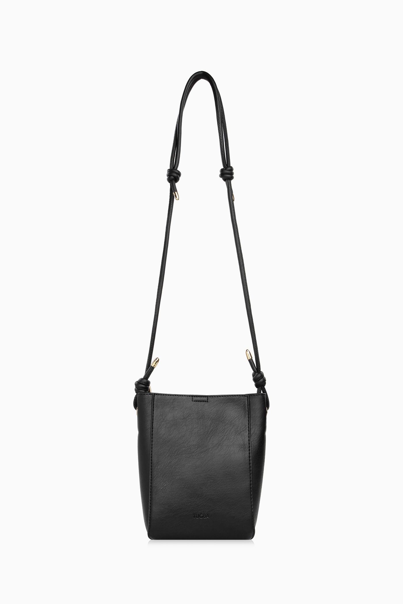 İnce Askılı Ortası Dikişli Çanta - Siyah TUGBA