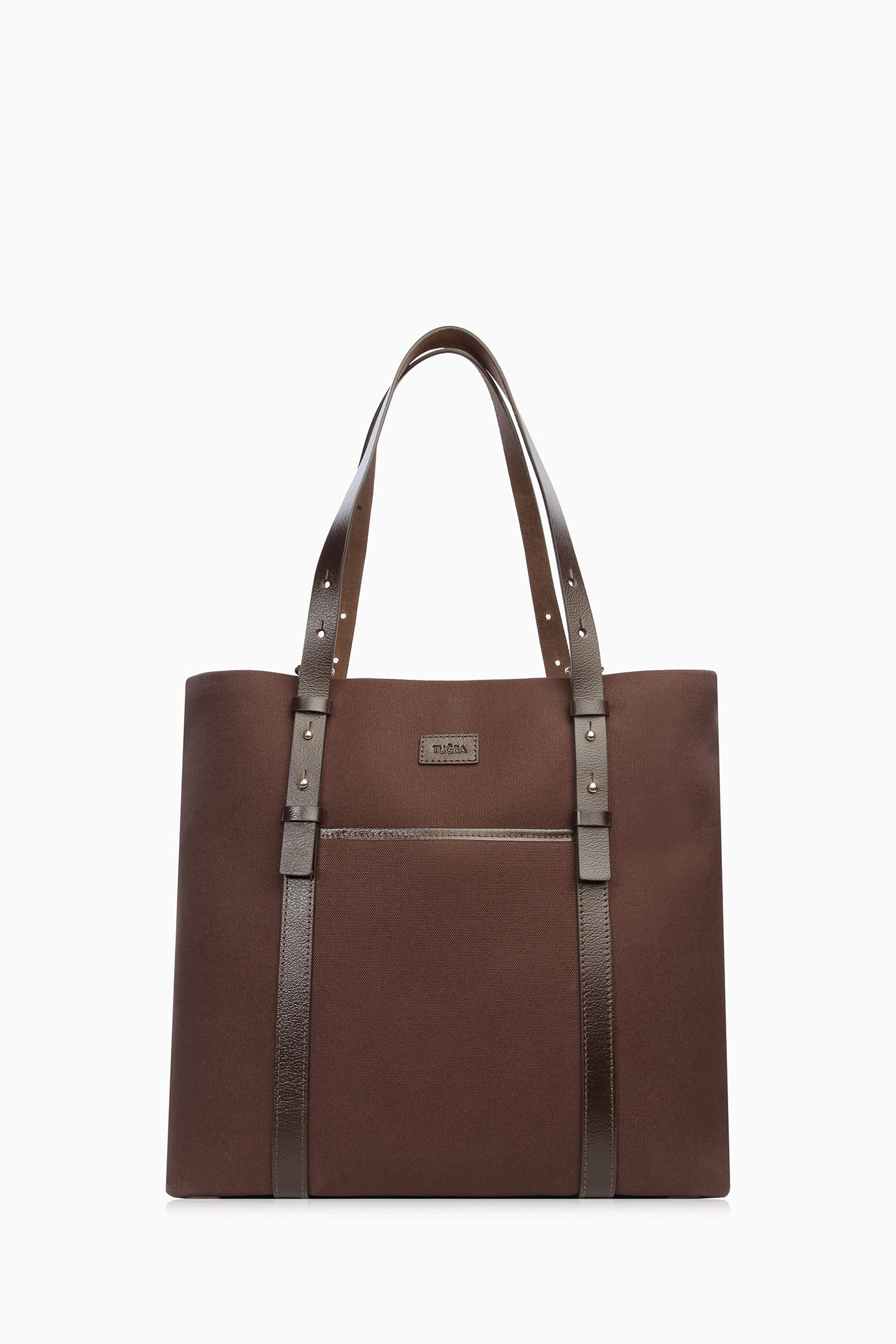 Deri Kemerli Kanvas Çanta - Kahve TUGBA